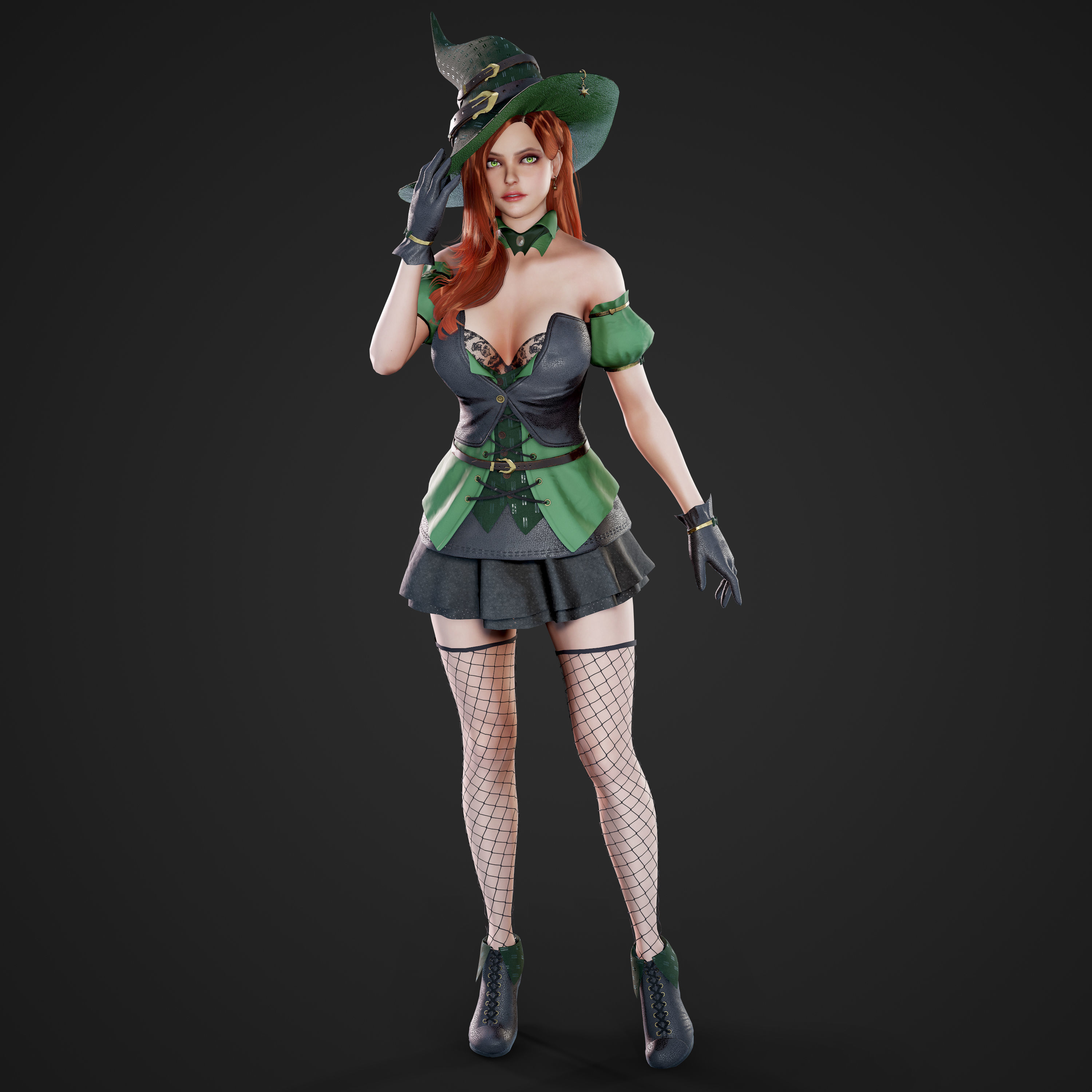 Witch - Game Ready Low-poly 3D model_22