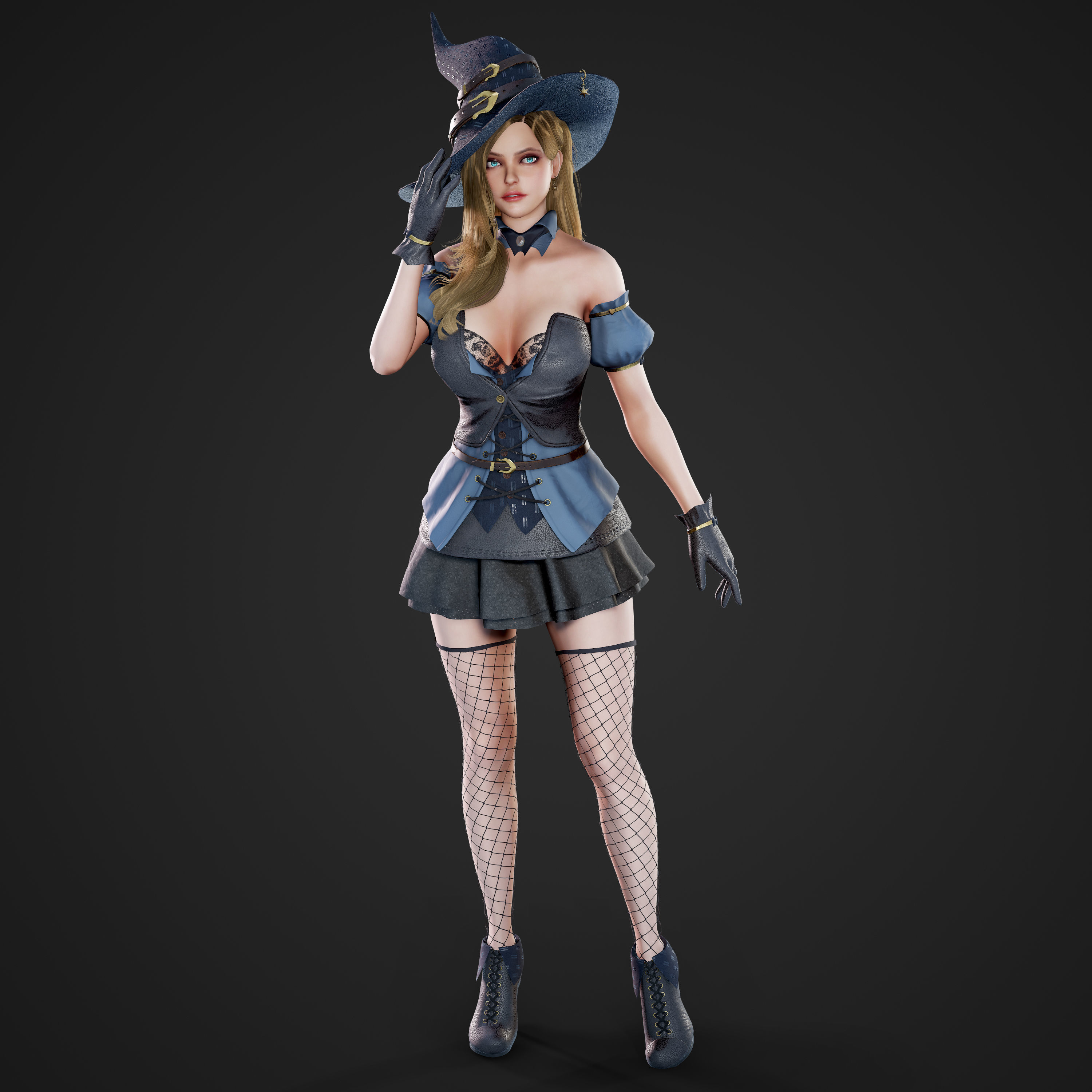 Witch - Game Ready Low-poly 3D model_28
