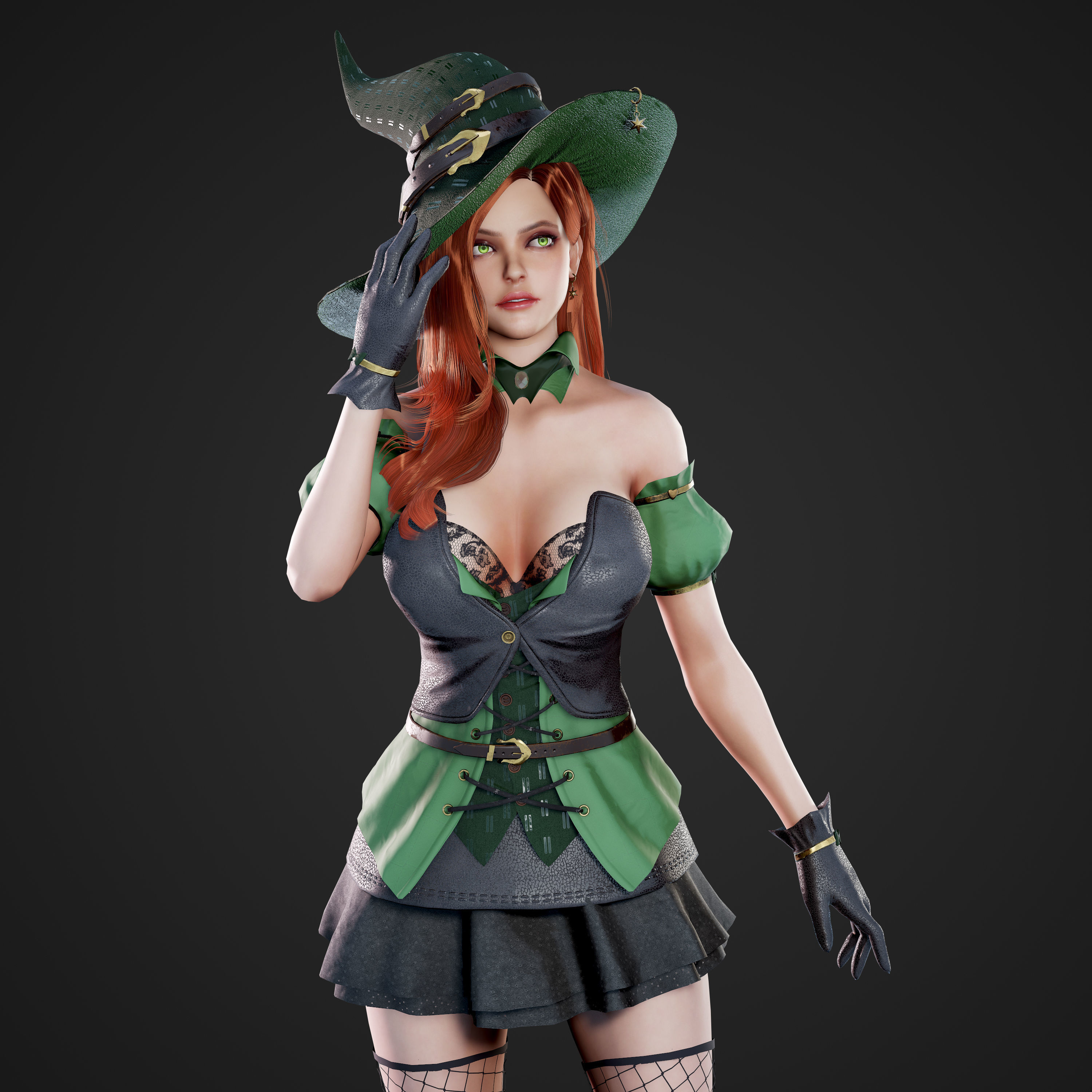 Witch - Game Ready Low-poly 3D model_21