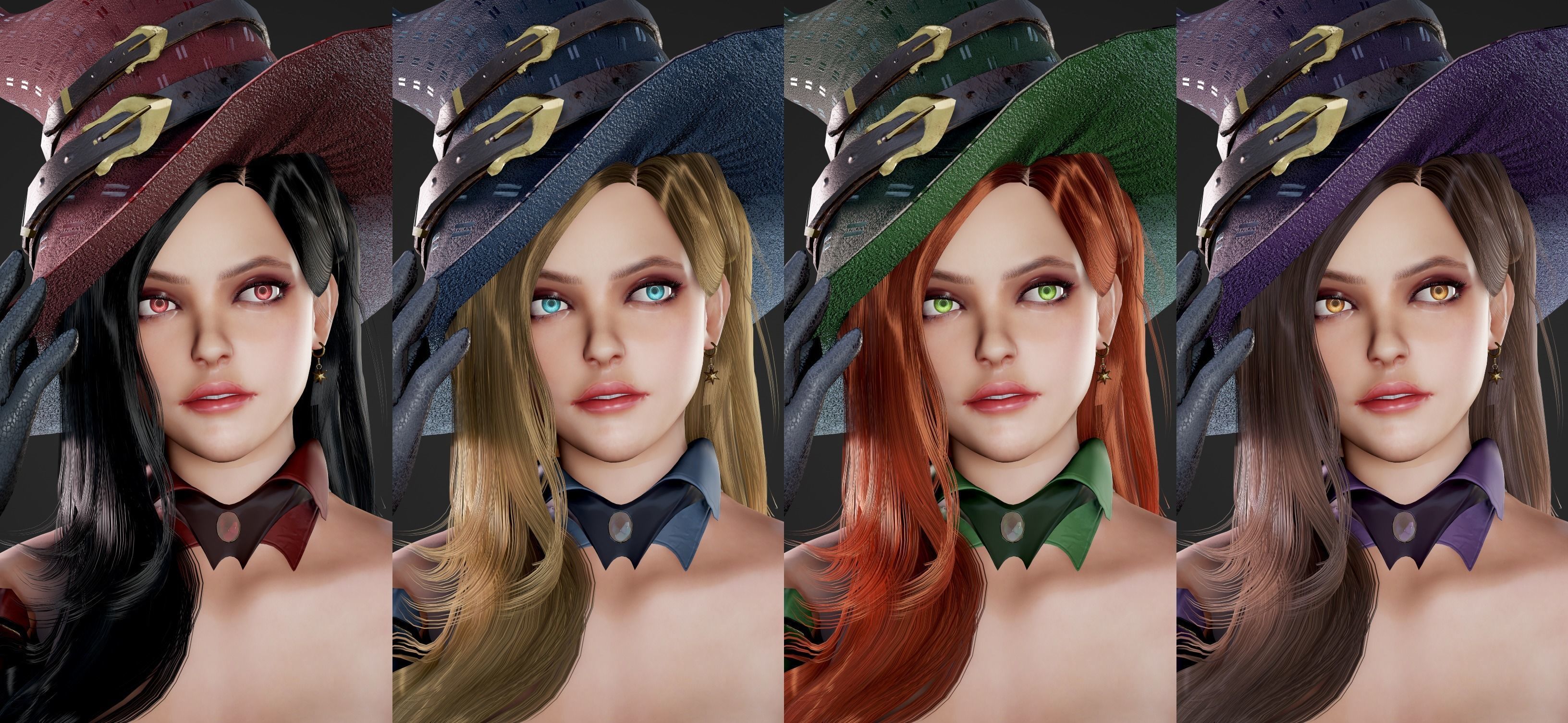 Witch - Game Ready Low-poly 3D model_2