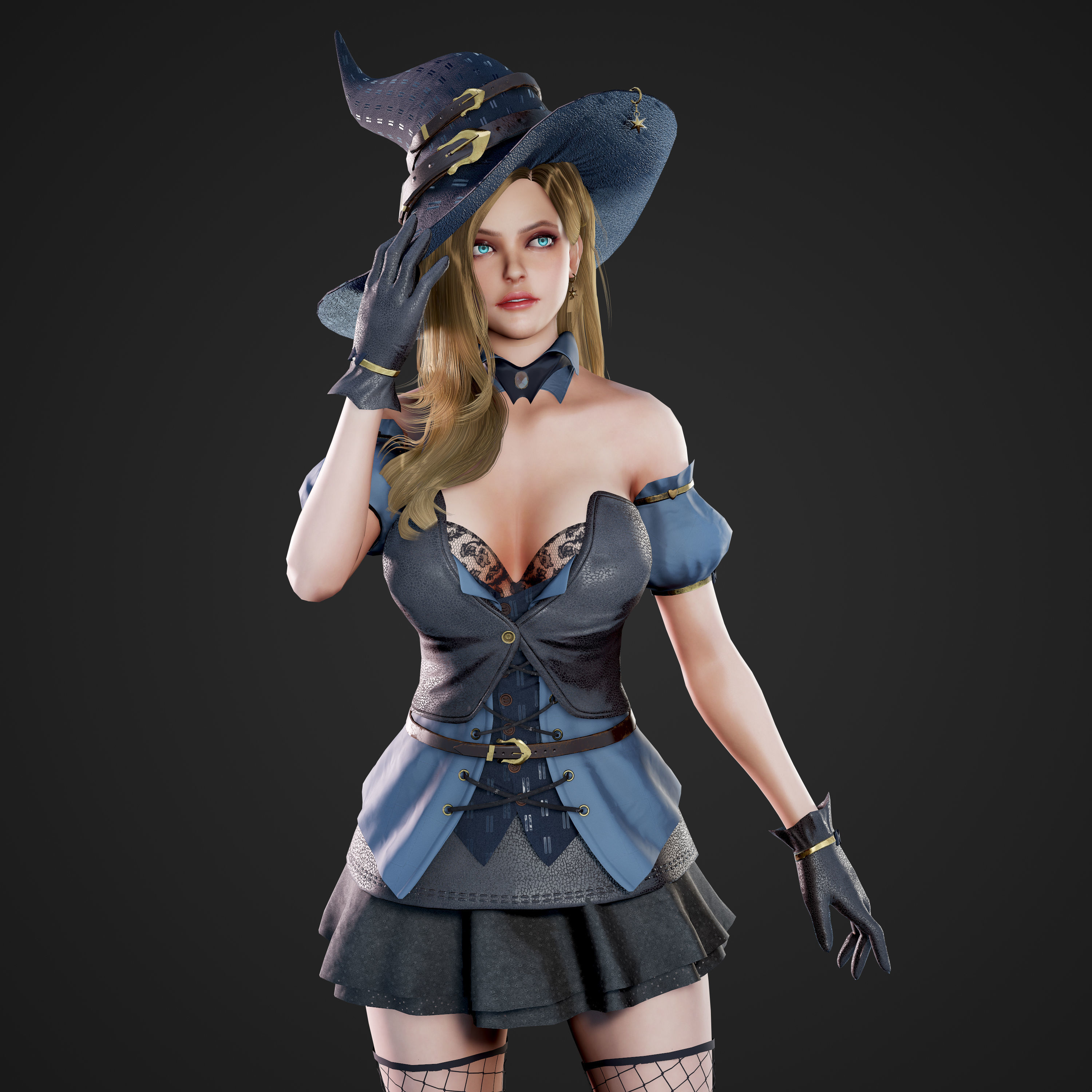 Witch - Game Ready Low-poly 3D model_27