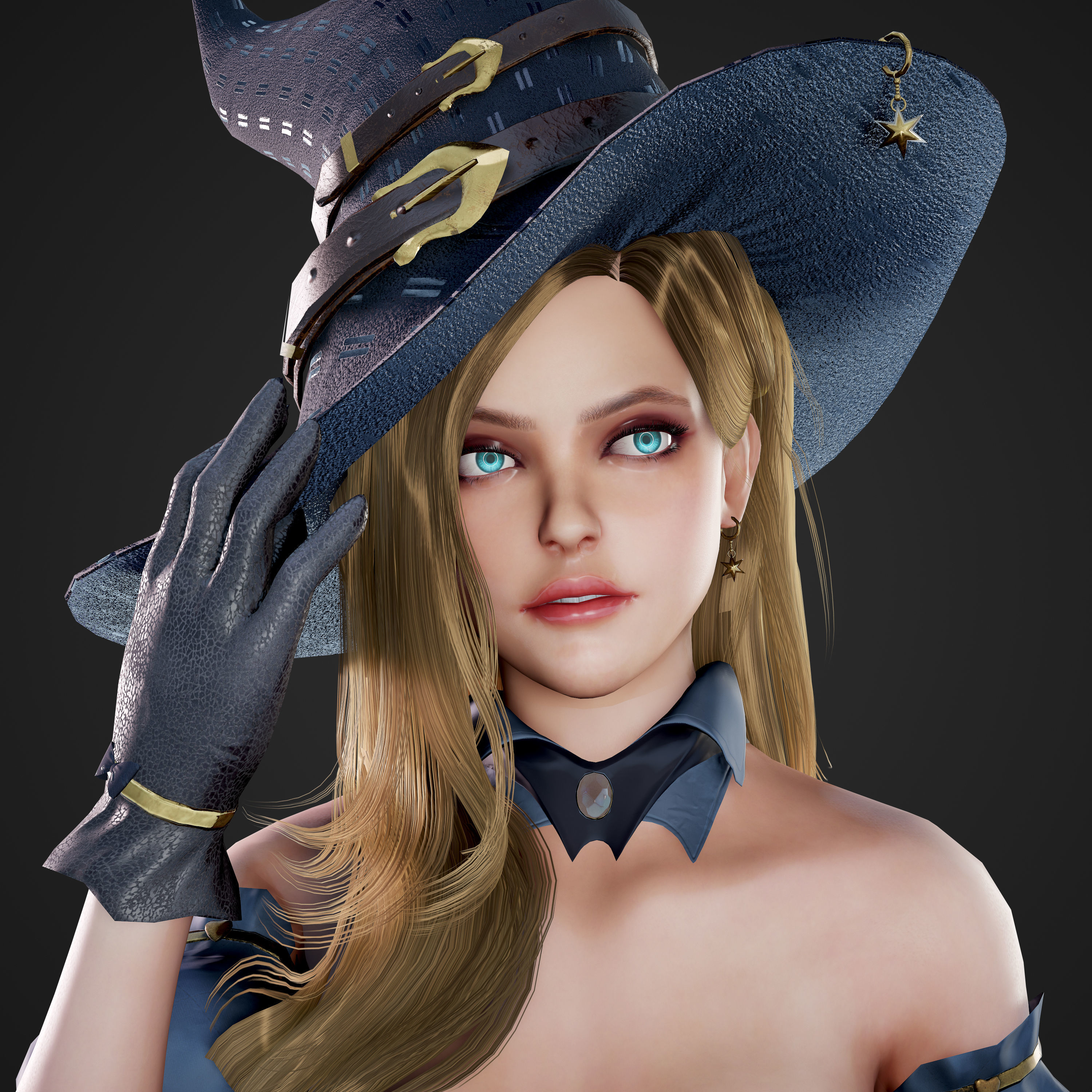Witch - Game Ready Low-poly 3D model_26