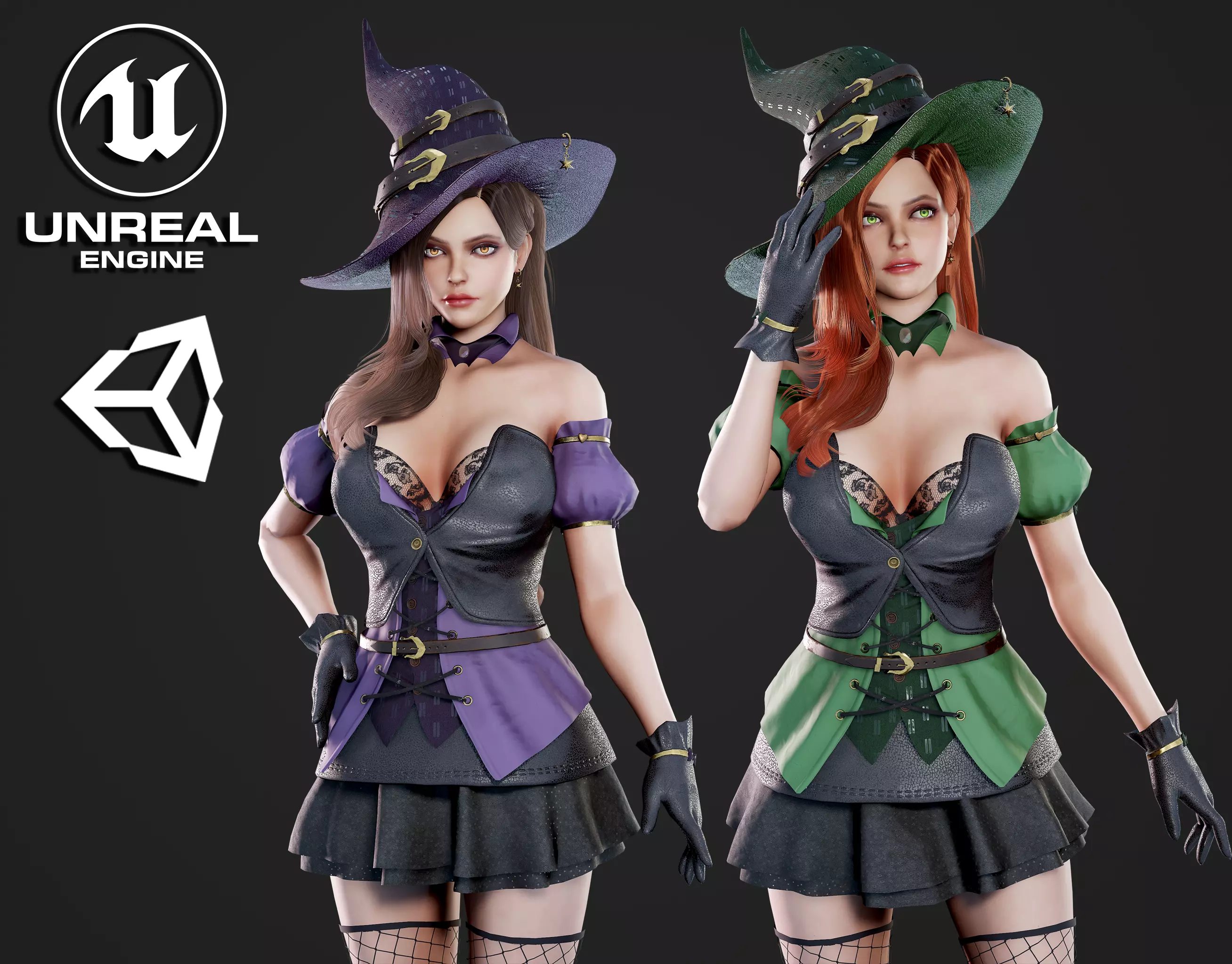 Witch - Game Ready Low-poly 3D model_0