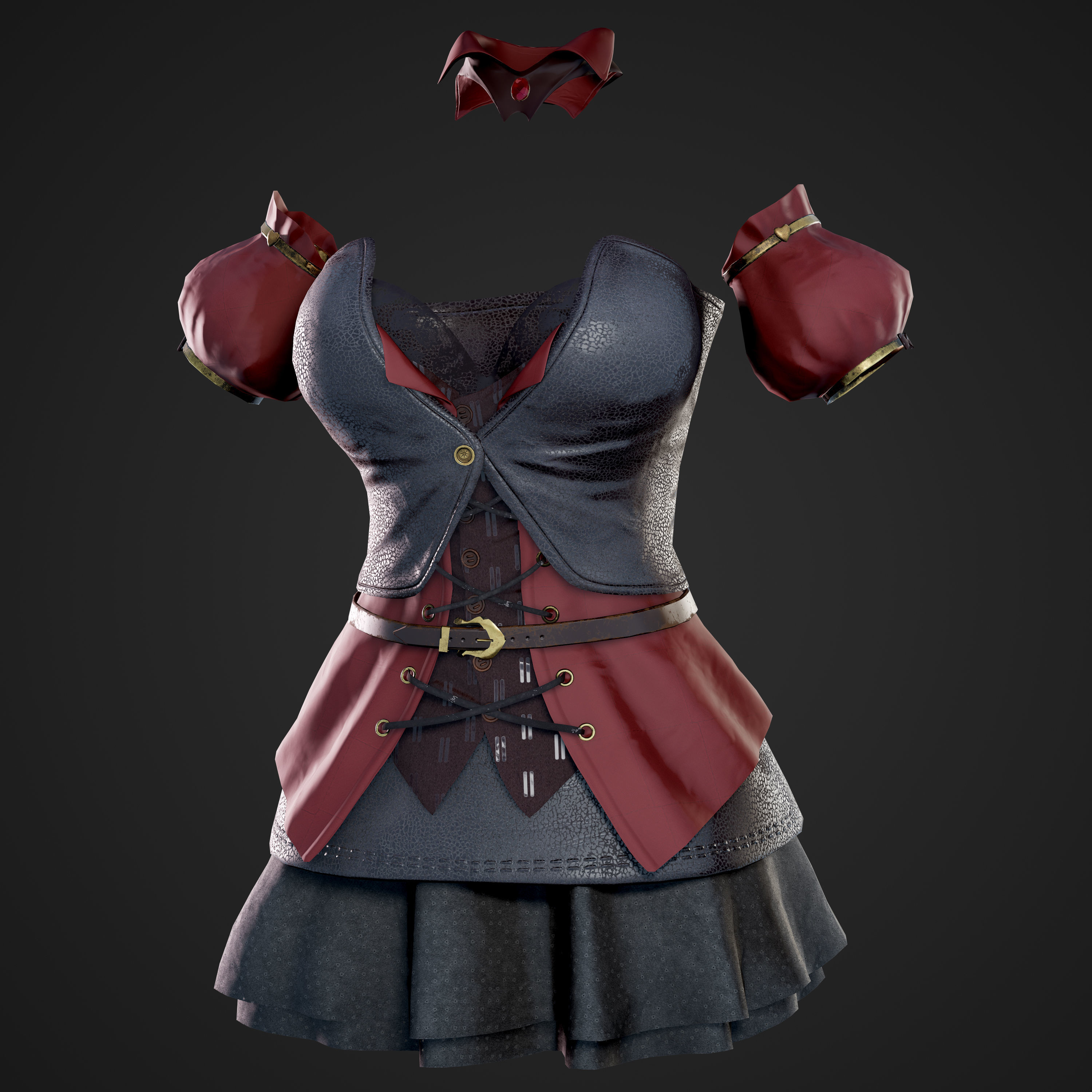 Witch - Game Ready Low-poly 3D model_36