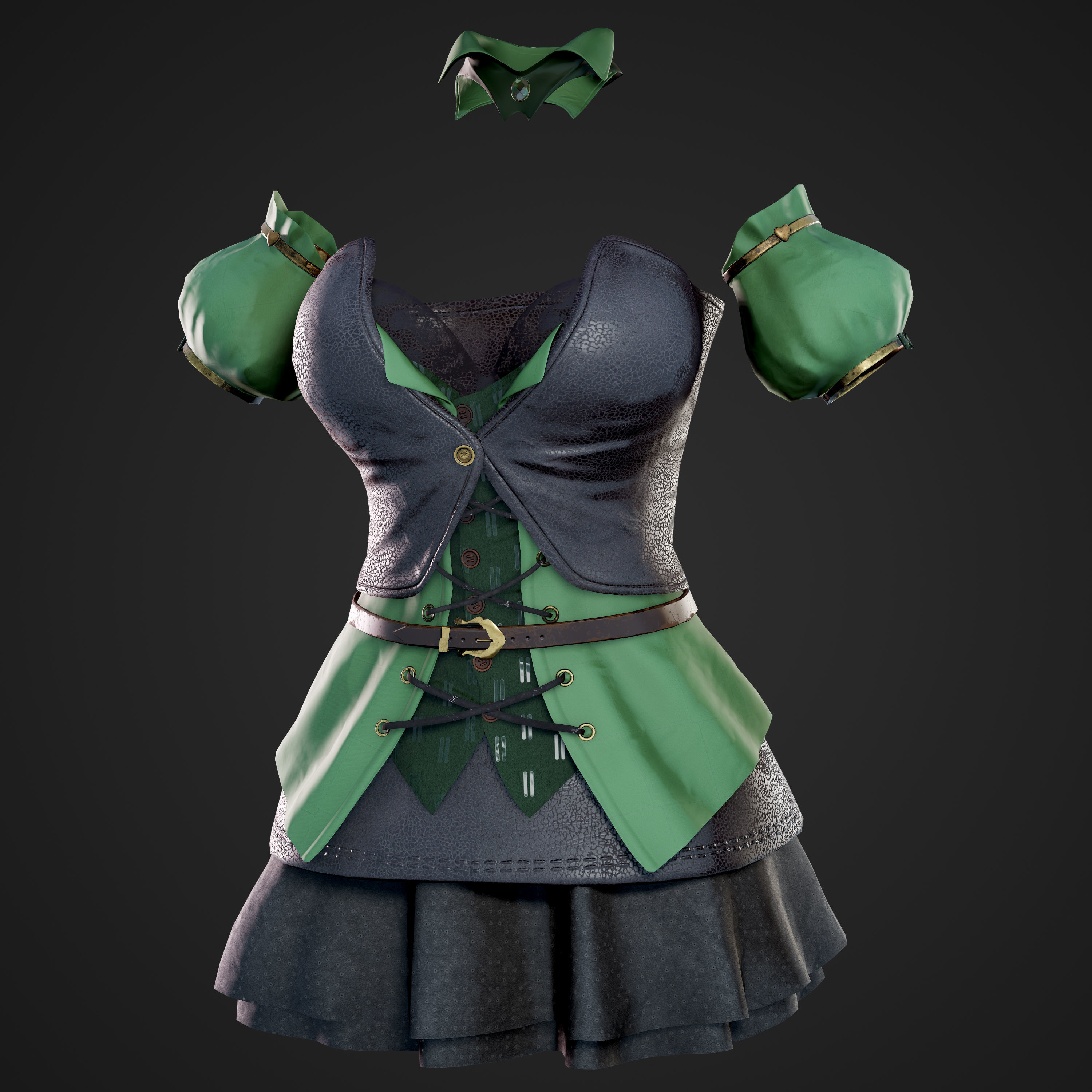 Witch - Game Ready Low-poly 3D model_38