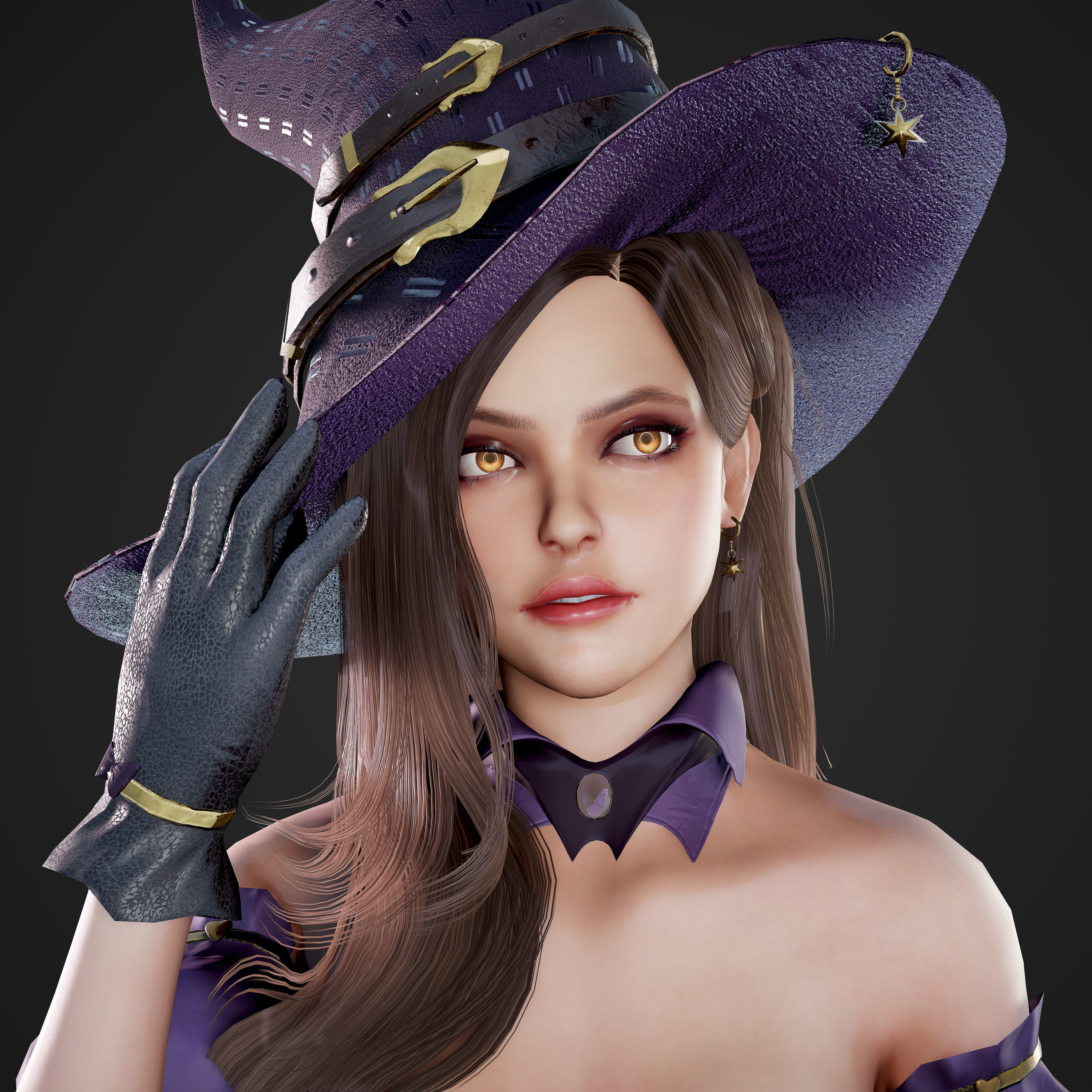 Witch - Game Ready Low-poly 3D model_23