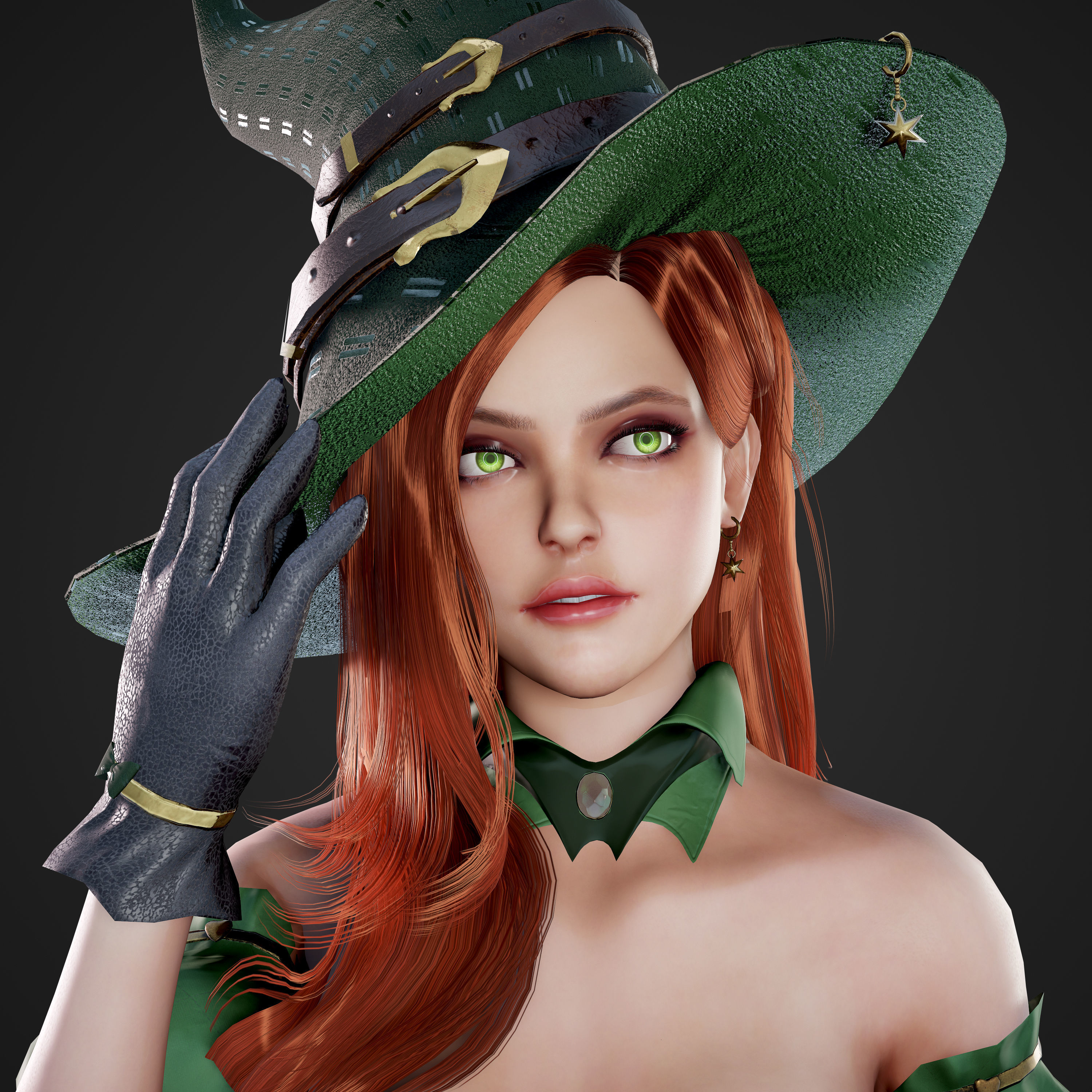 Witch - Game Ready Low-poly 3D model_20