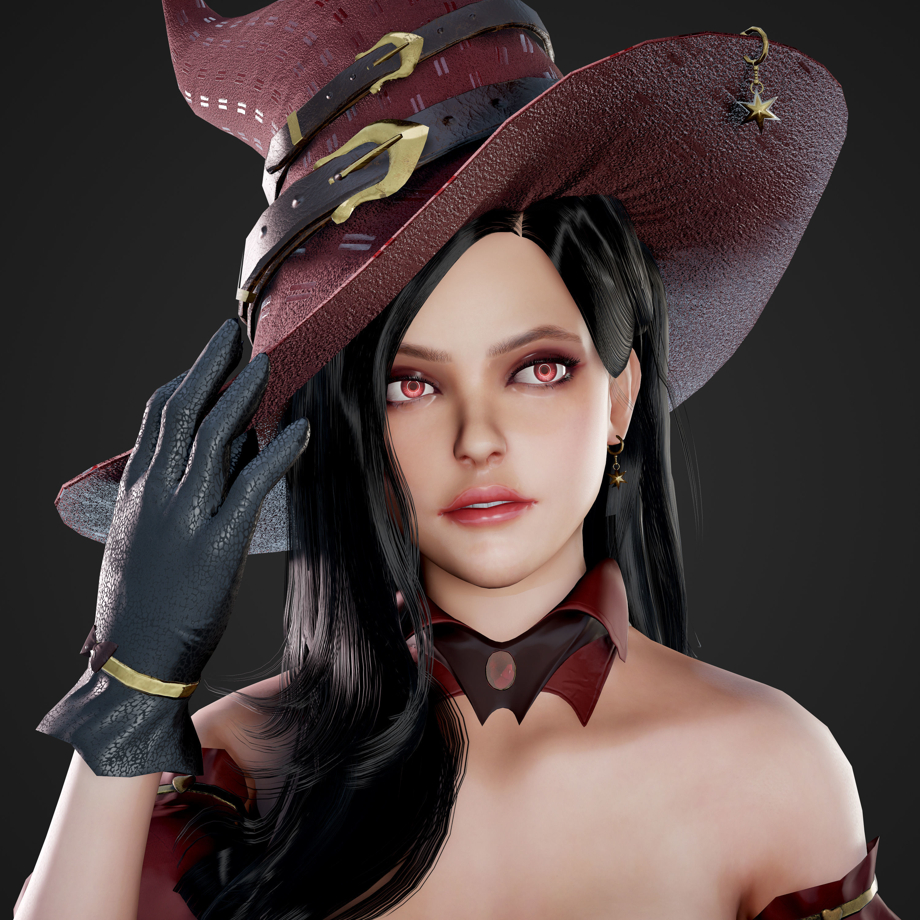 Witch - Game Ready Low-poly 3D model_17