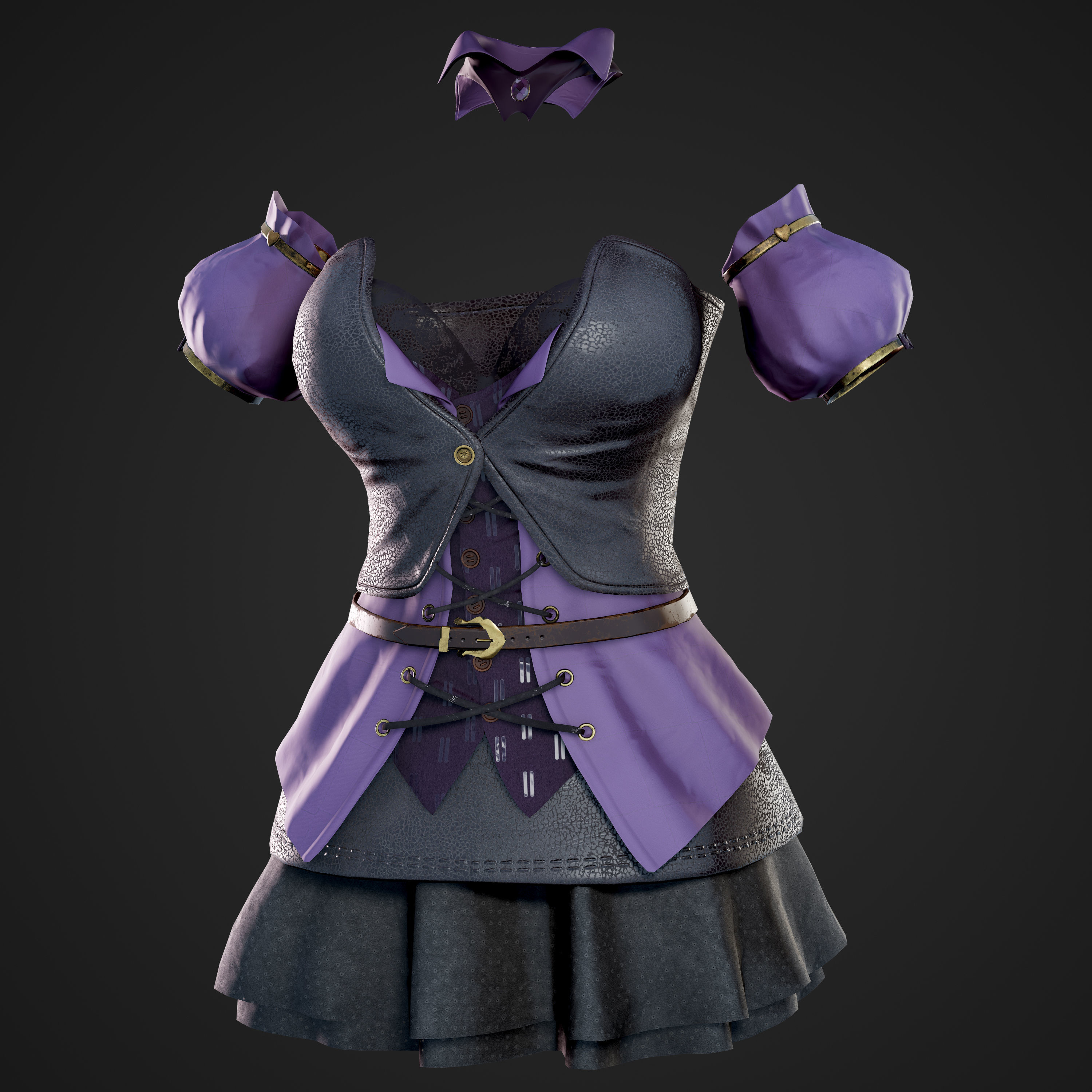 Witch - Game Ready Low-poly 3D model_39