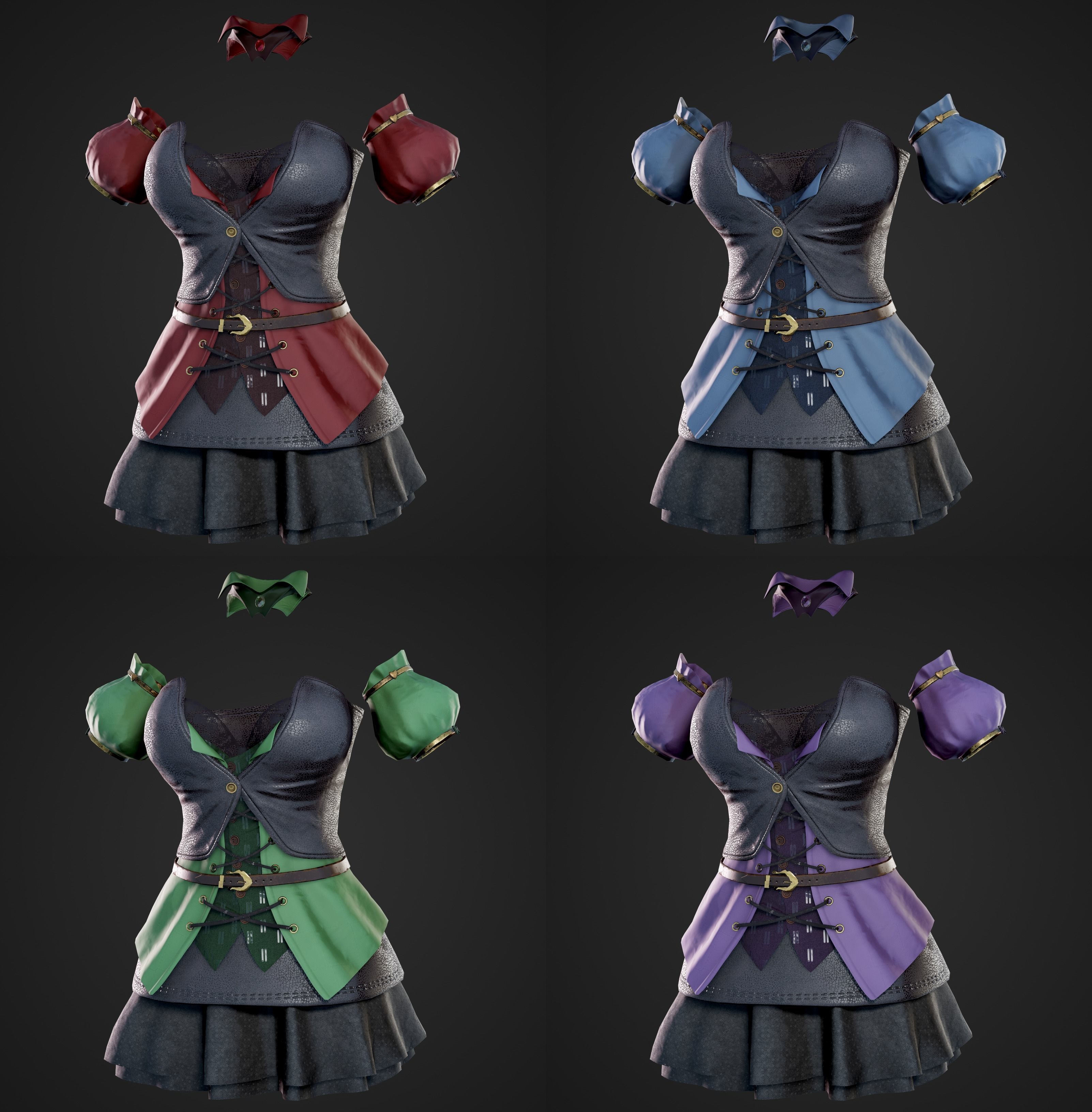 Witch - Game Ready Low-poly 3D model_34