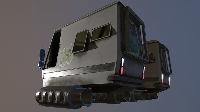 Stylized Sci Fi Car With 2 Texture Low-poly 3D model 2