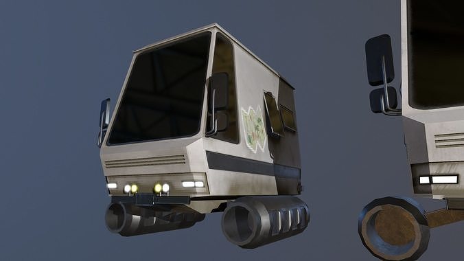 Stylized Sci Fi Car With 2 Texture Low-poly 3D model 3