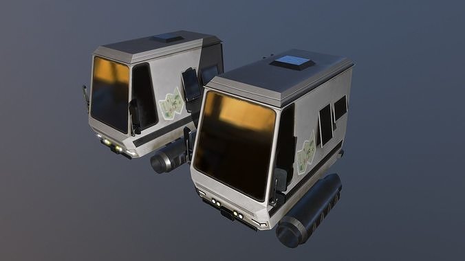 Stylized Sci Fi Car With 2 Texture Low-poly 3D model 7