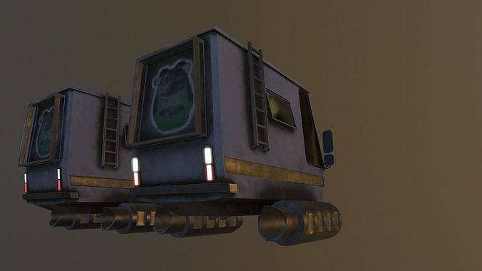 Stylized Sci Fi Car With 2 Texture Low-poly 3D model 6