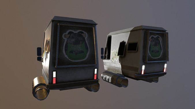 Stylized Sci Fi Car With 2 Texture Low-poly 3D model 5