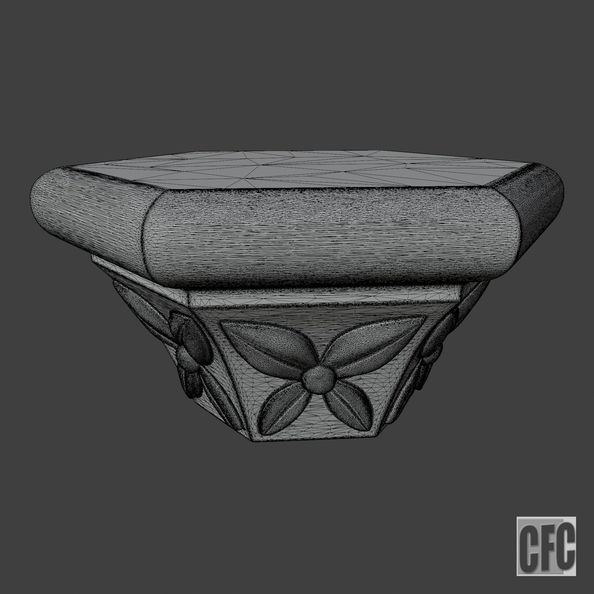 Goth Capital - 3d model for CNC - GothColumnCFC07 - capital 3D print model_7