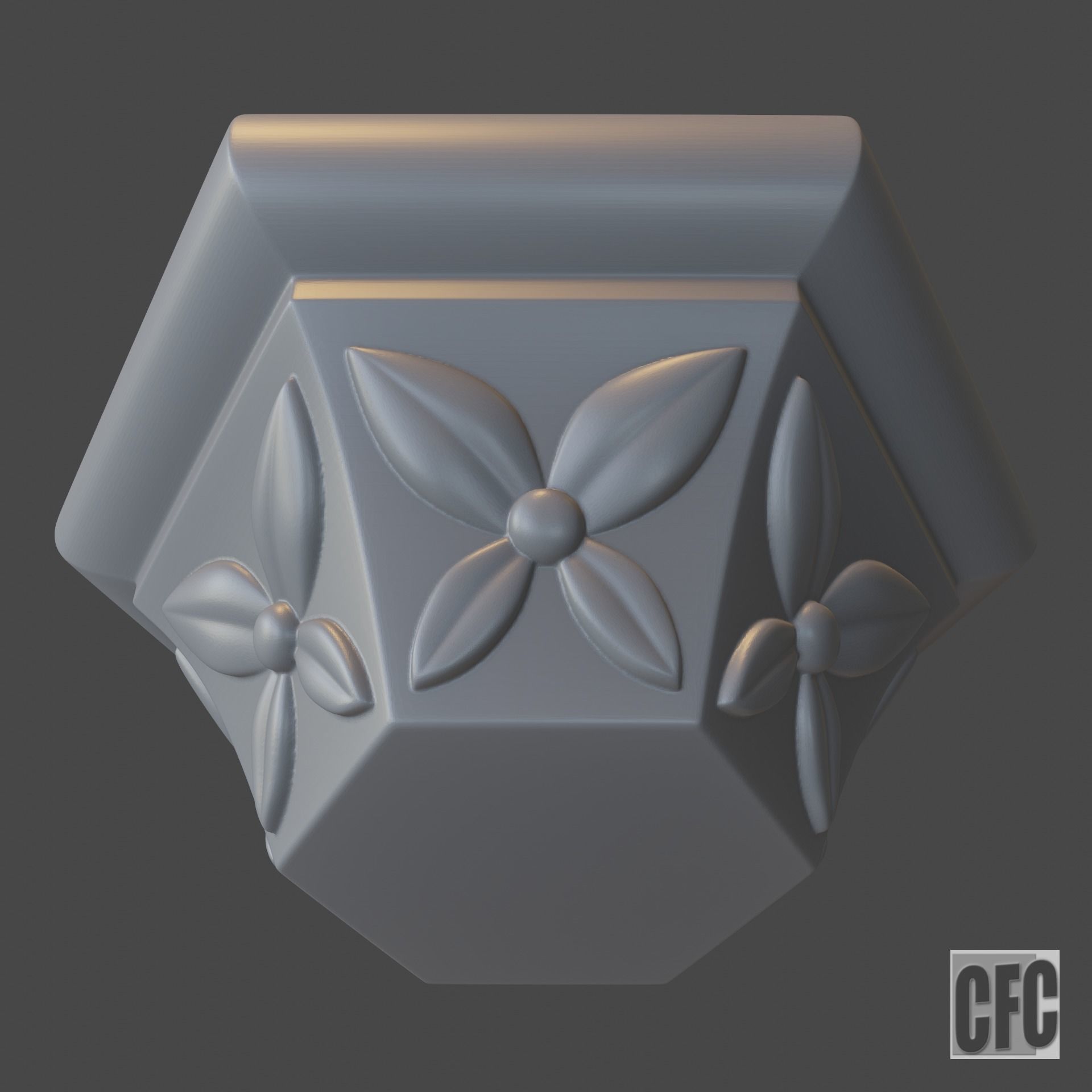 Goth Capital - 3d model for CNC - GothColumnCFC07 - capital 3D print model_6