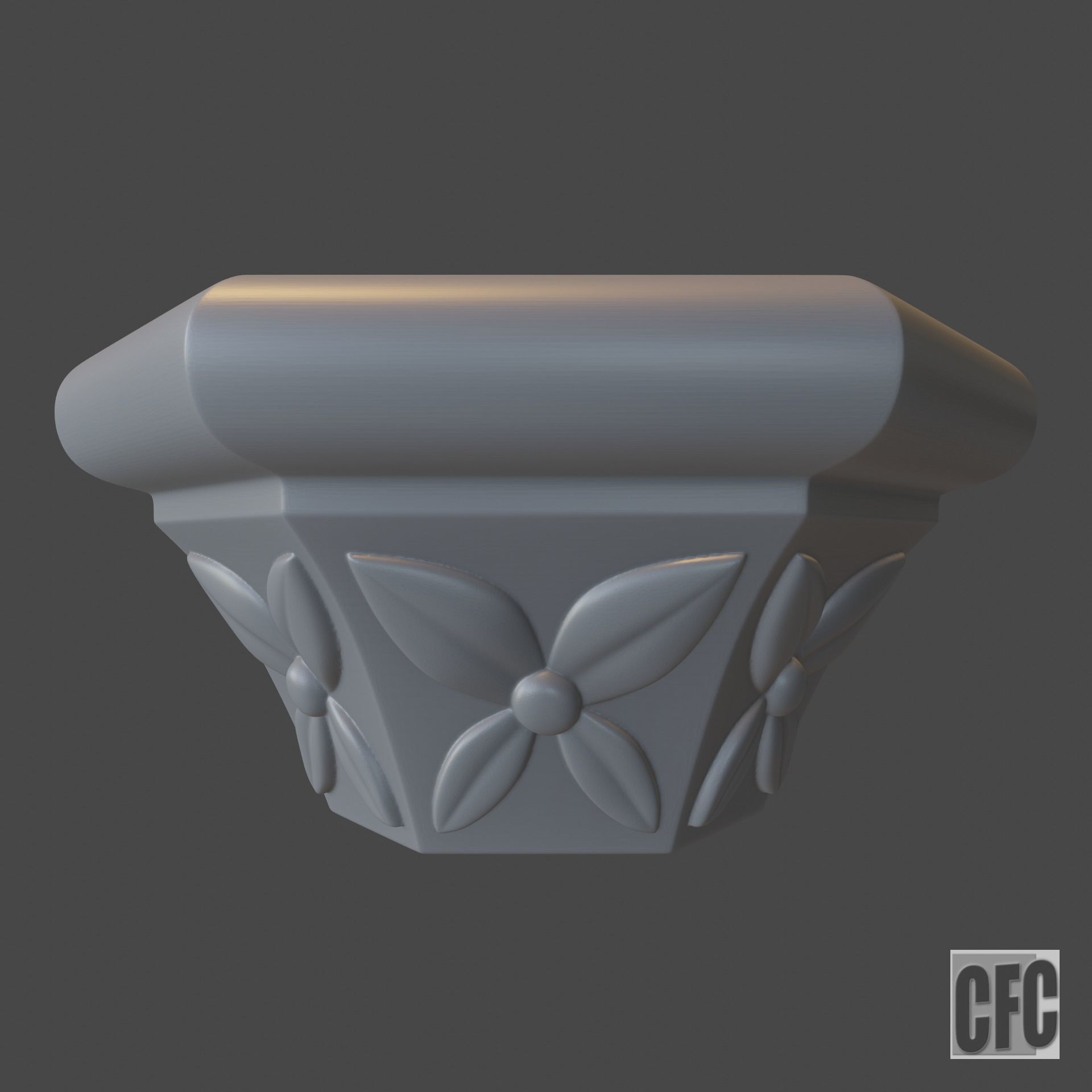 Goth Capital - 3d model for CNC - GothColumnCFC07 - capital 3D print model_2