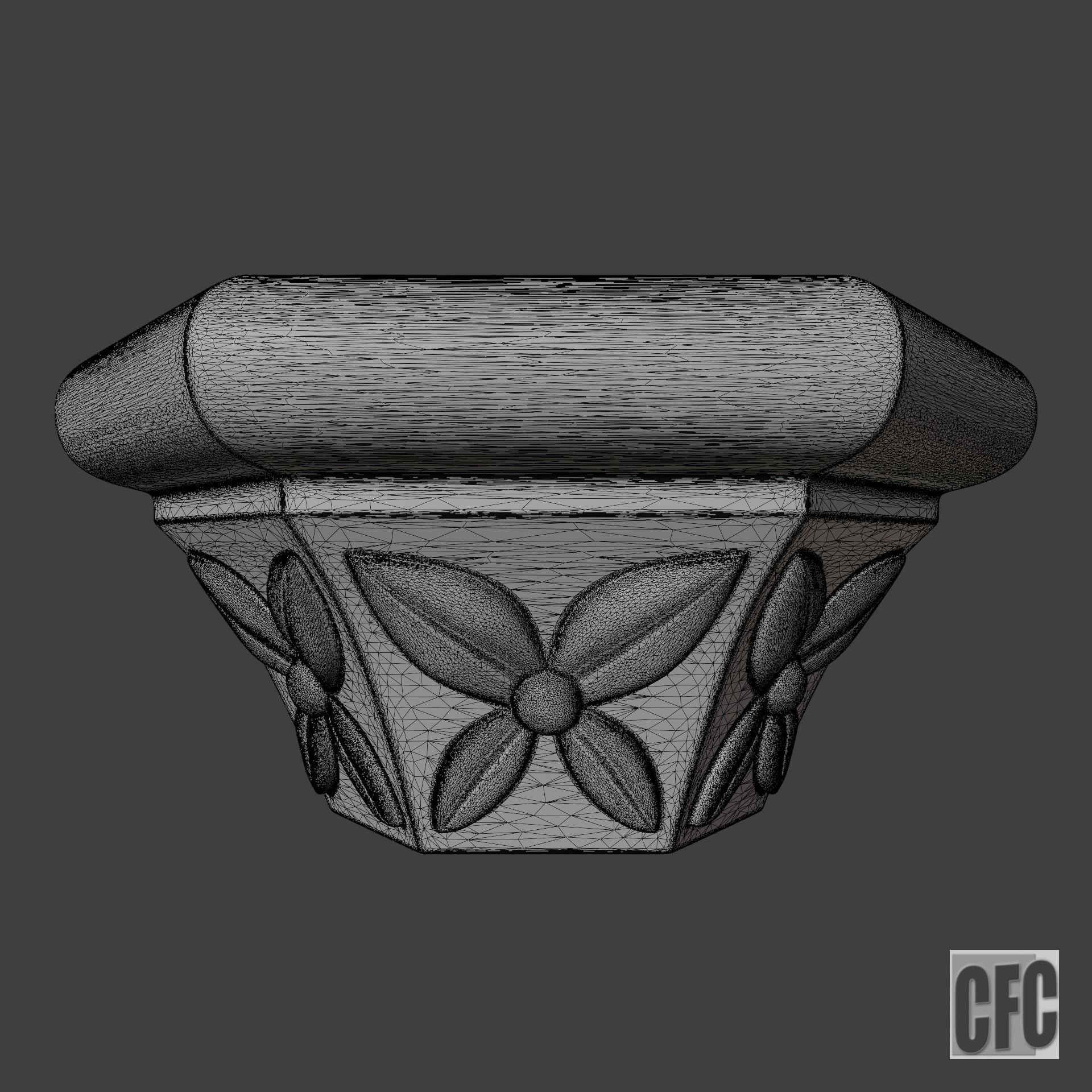 Goth Capital - 3d model for CNC - GothColumnCFC07 - capital 3D print model_1