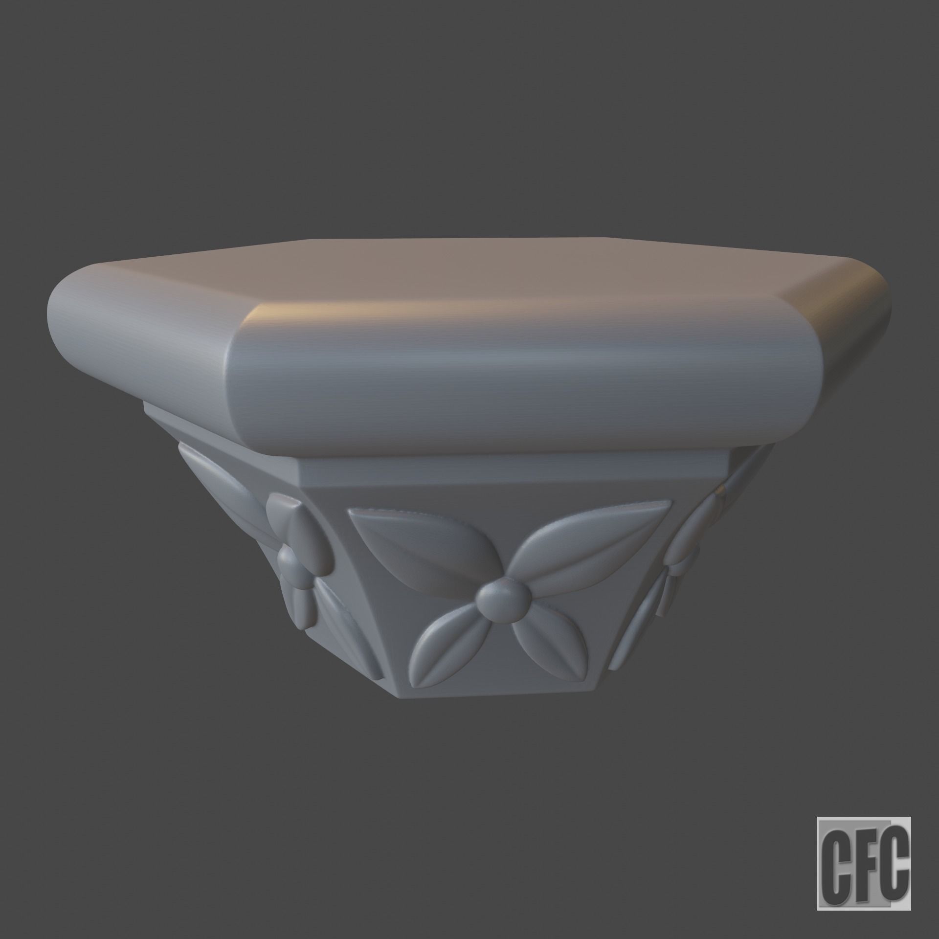 Goth Capital - 3d model for CNC - GothColumnCFC07 - capital 3D print model_8