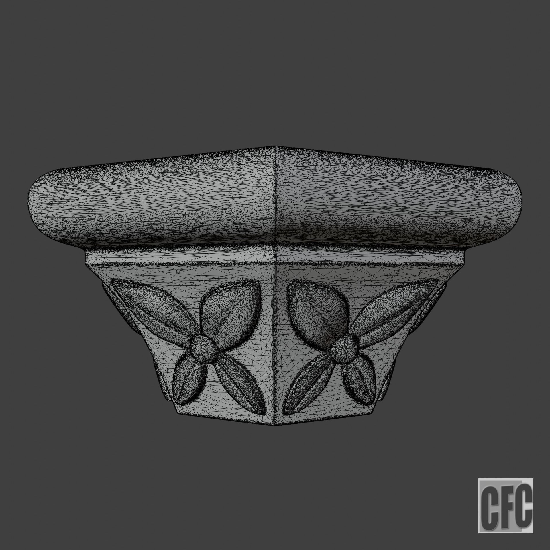 Goth Capital - 3d model for CNC - GothColumnCFC07 - capital 3D print model_11