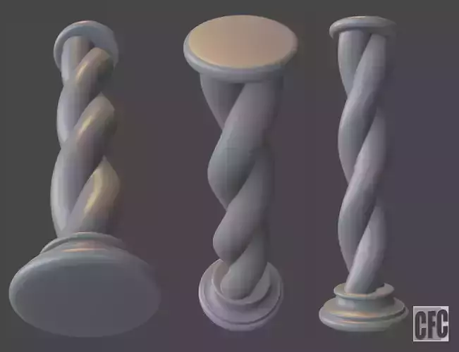 Goth Shaft - 3d model for CNC - GothColumnCFC07 - shaft 3D print model