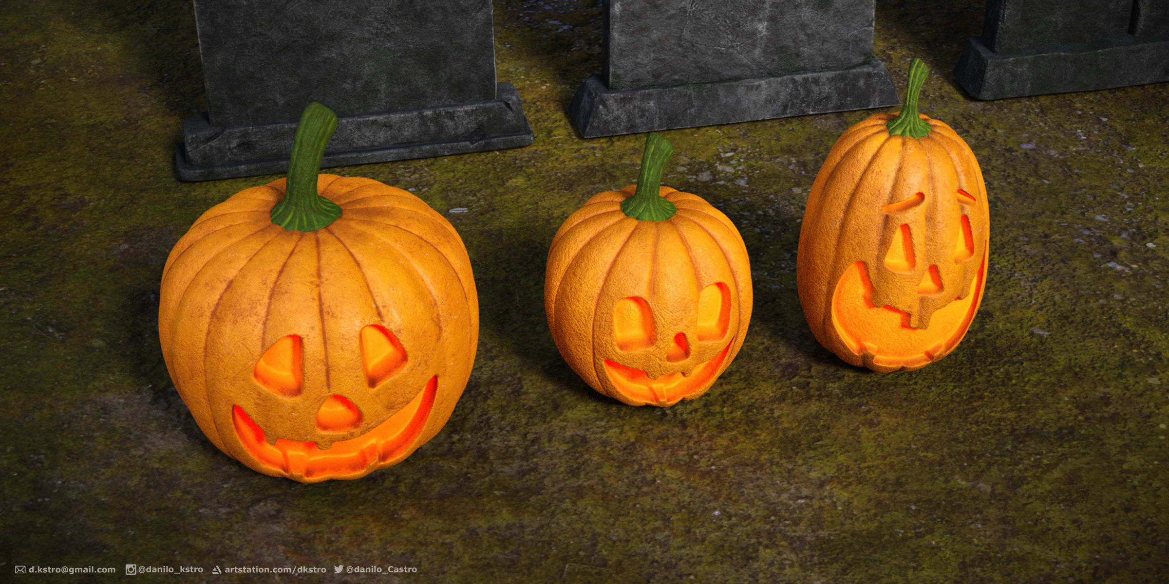 Halloween Package Low-poly 3D model_3