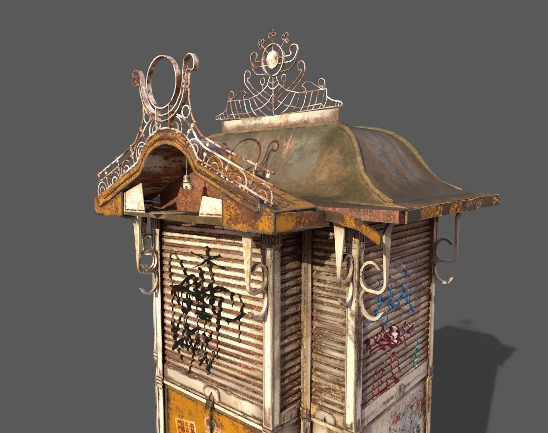 Abandoned Kiosk 3D model_8