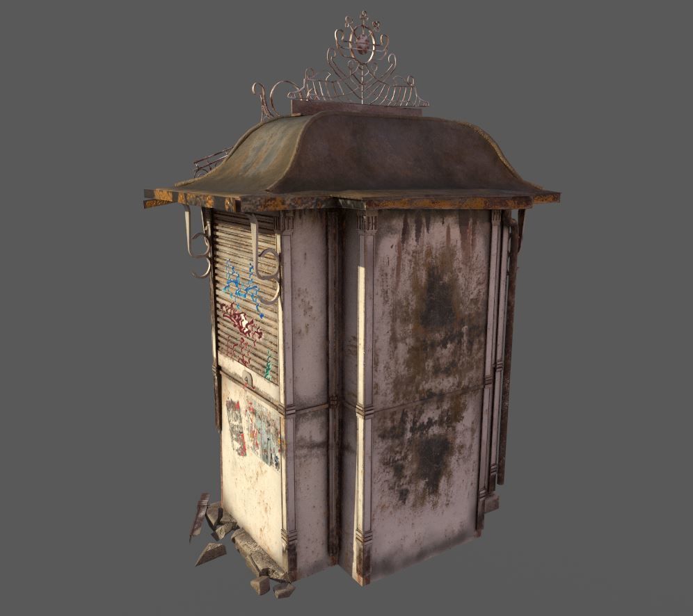 Abandoned Kiosk 3D model_10