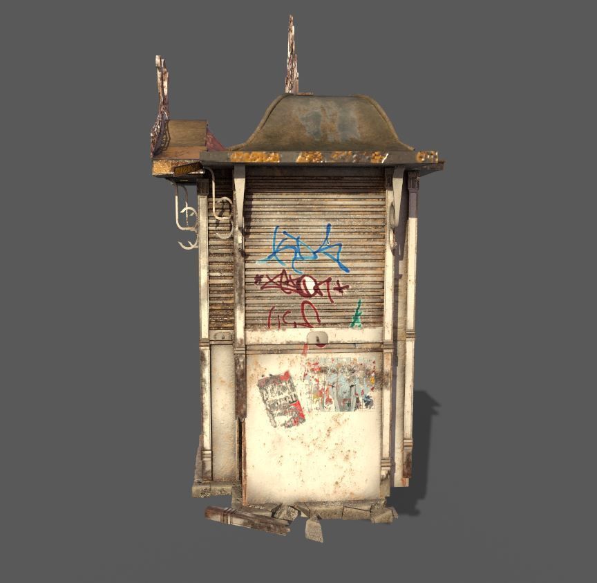 Abandoned Kiosk 3D model_9