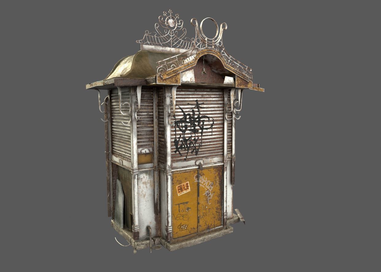 Abandoned Kiosk 3D model_3