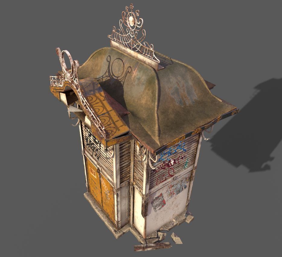 Abandoned Kiosk 3D model_4