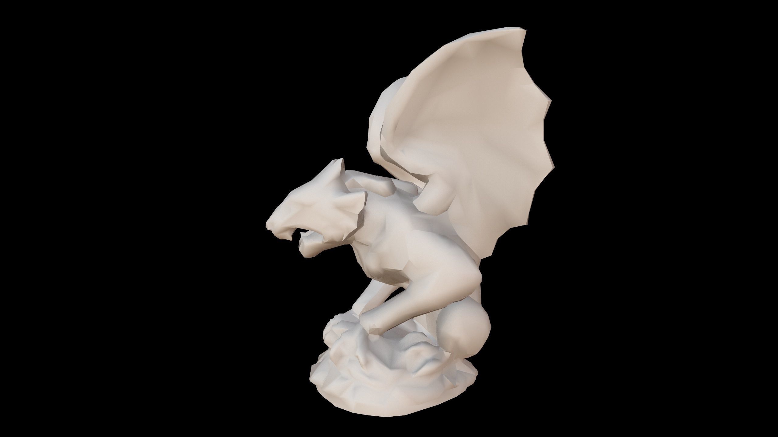 Gargoyle Statue Low-poly 3D model_8