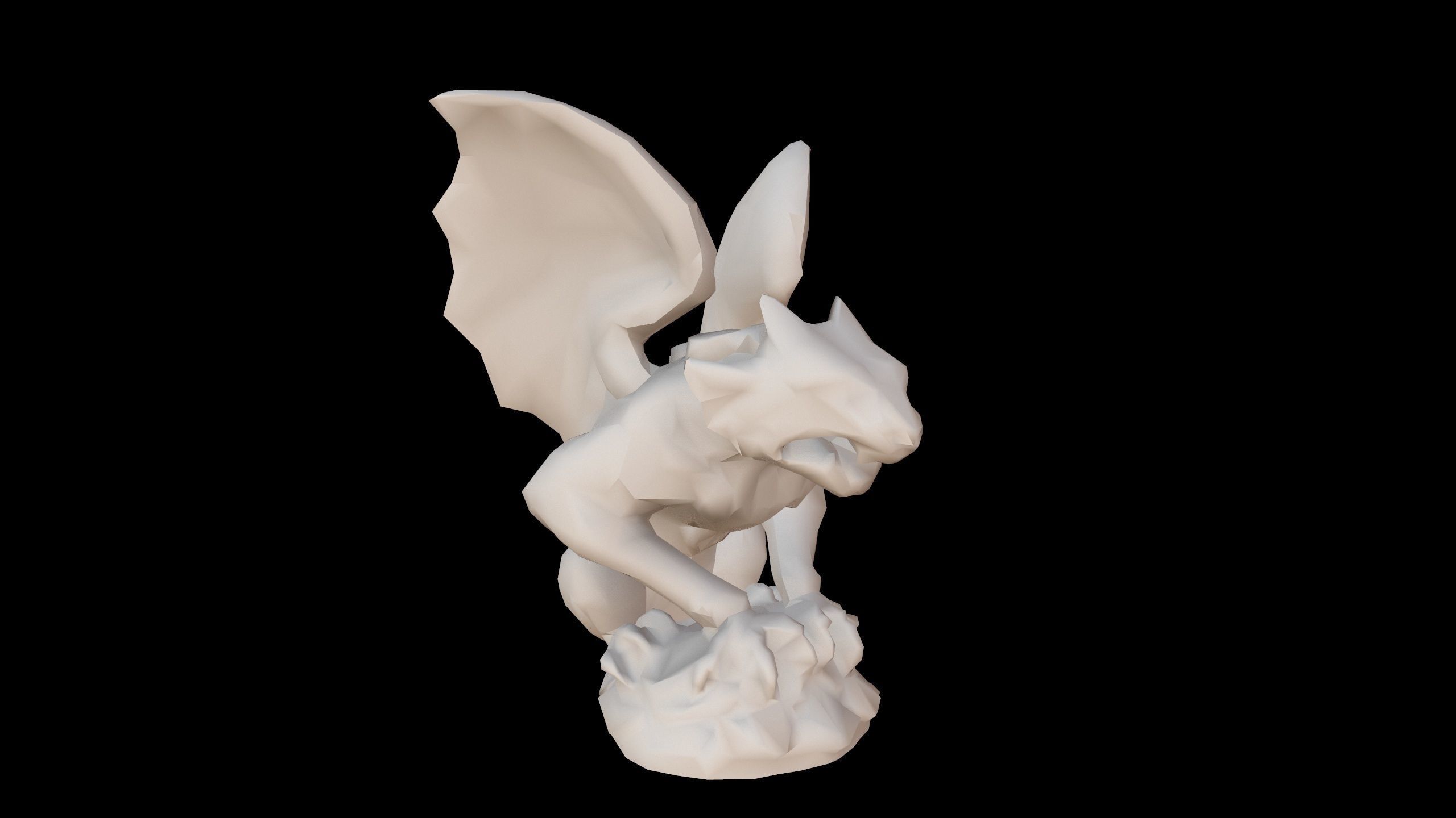 Gargoyle Statue Low-poly 3D model_2