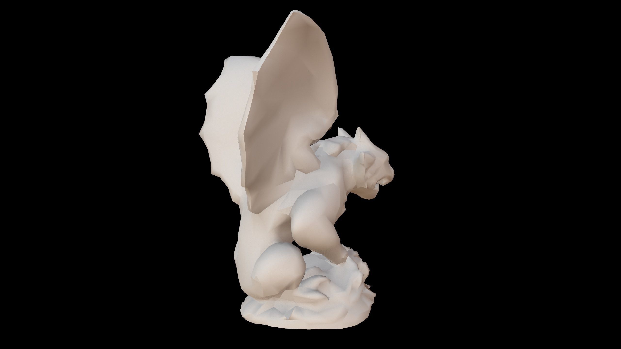 Gargoyle Statue Low-poly 3D model_4