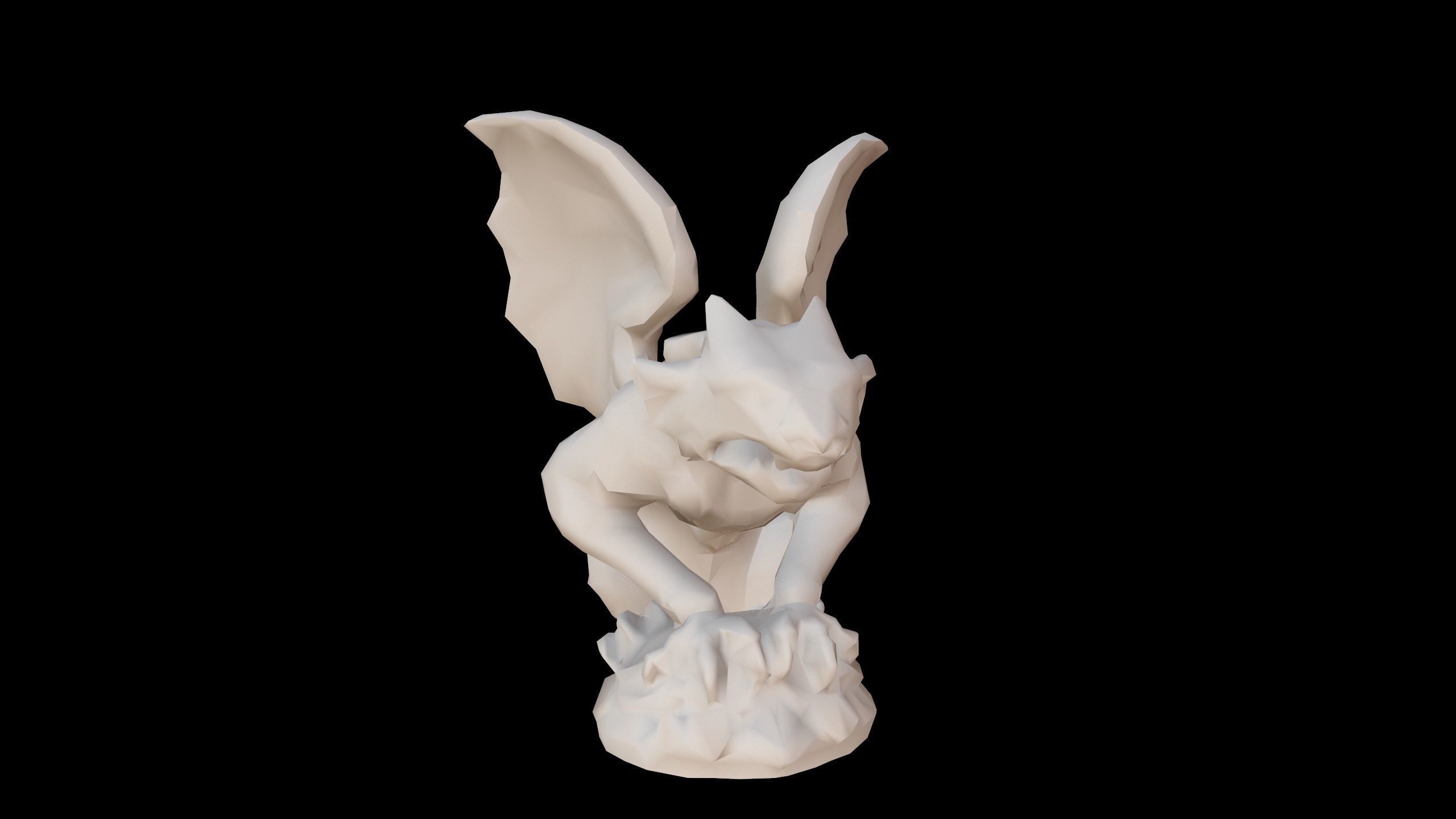 Gargoyle Statue Low-poly 3D model_11