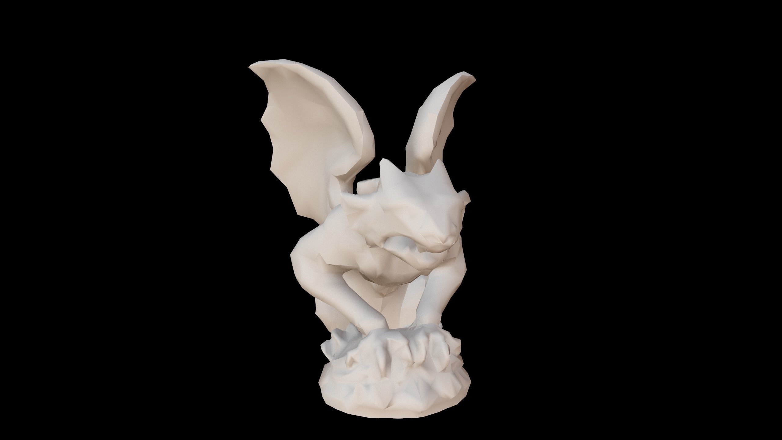 Gargoyle Statue Low-poly 3D model_1