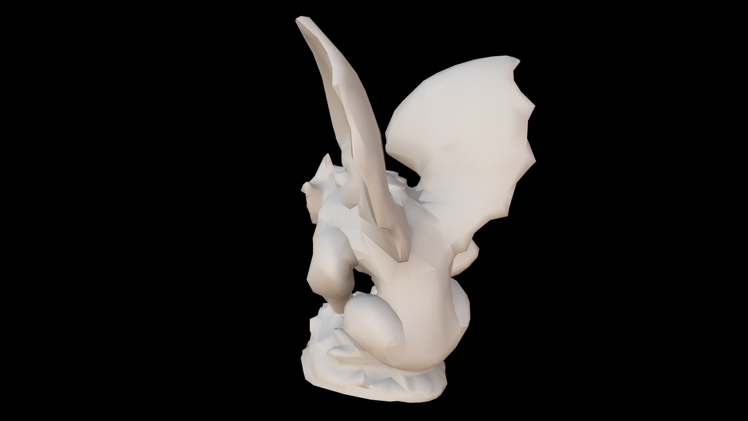 Gargoyle Statue Low-poly 3D model_6