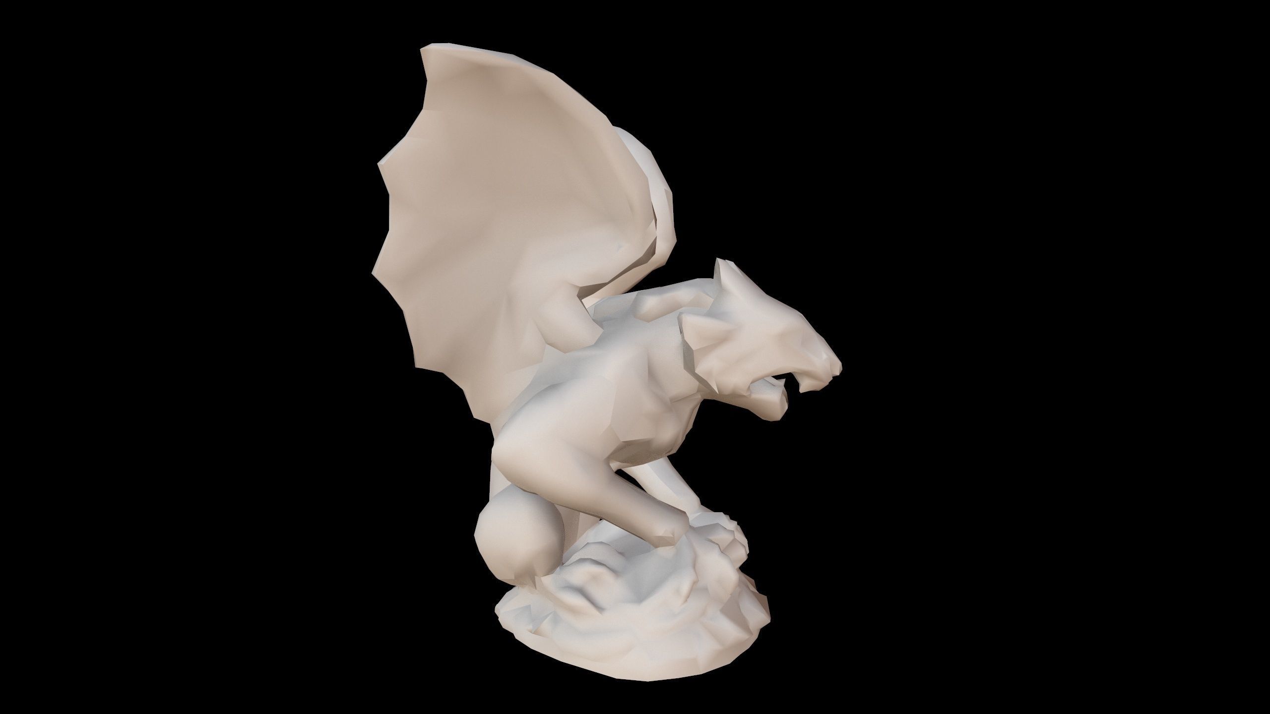 Gargoyle Statue Low-poly 3D model_3