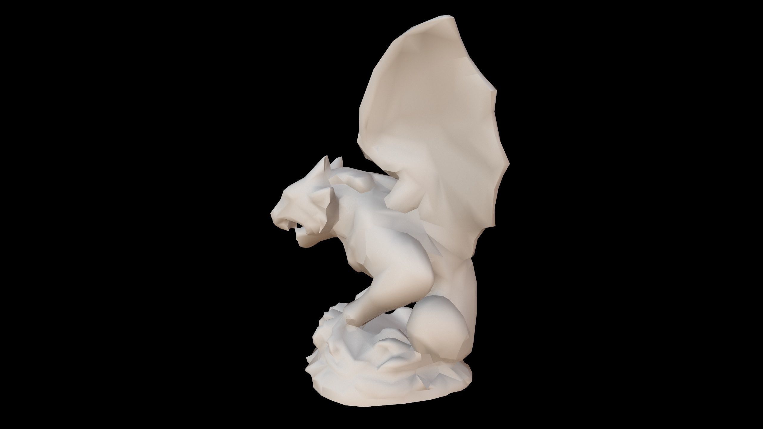 Gargoyle Statue Low-poly 3D model_7
