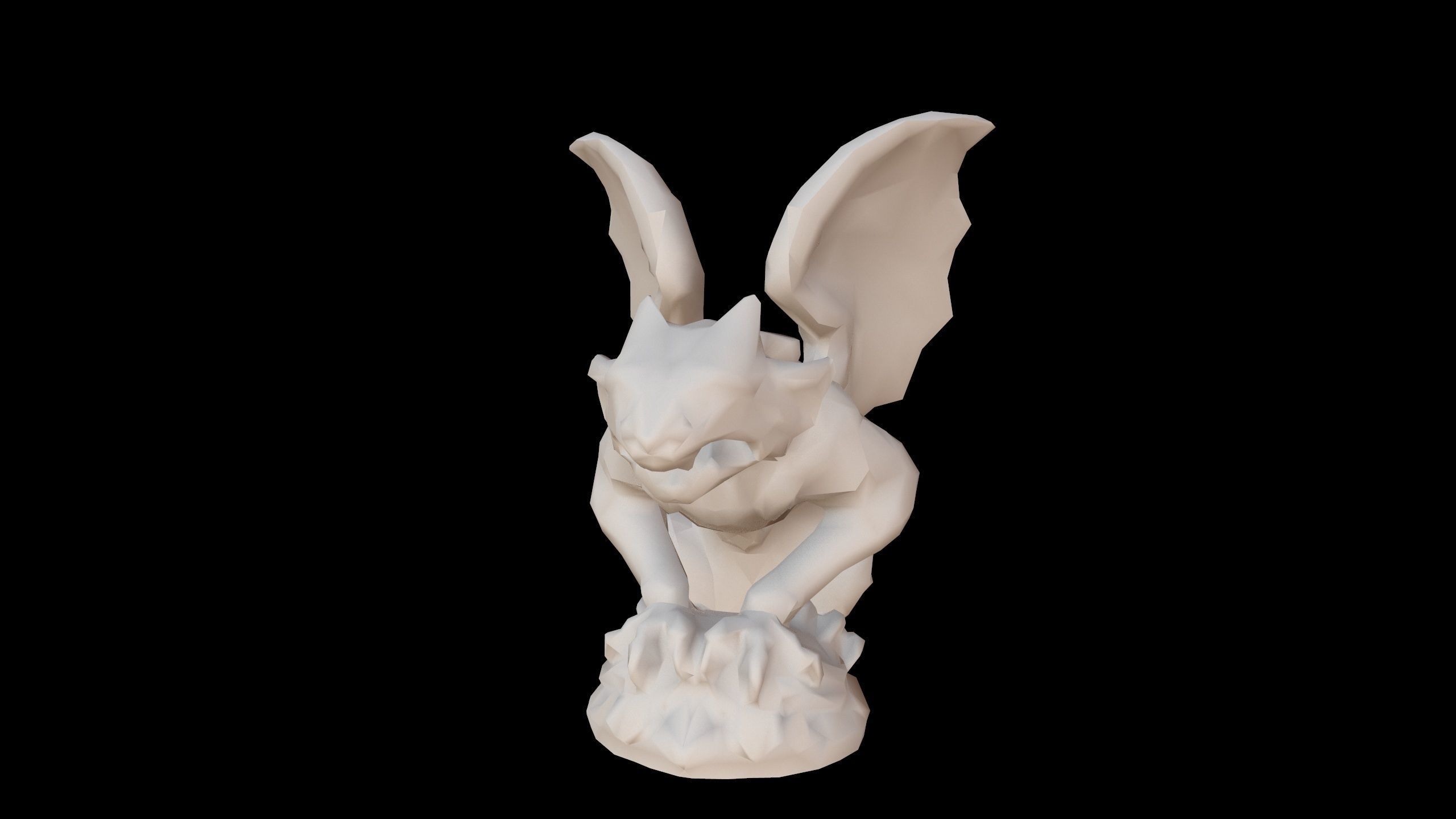 Gargoyle Statue Low-poly 3D model_10