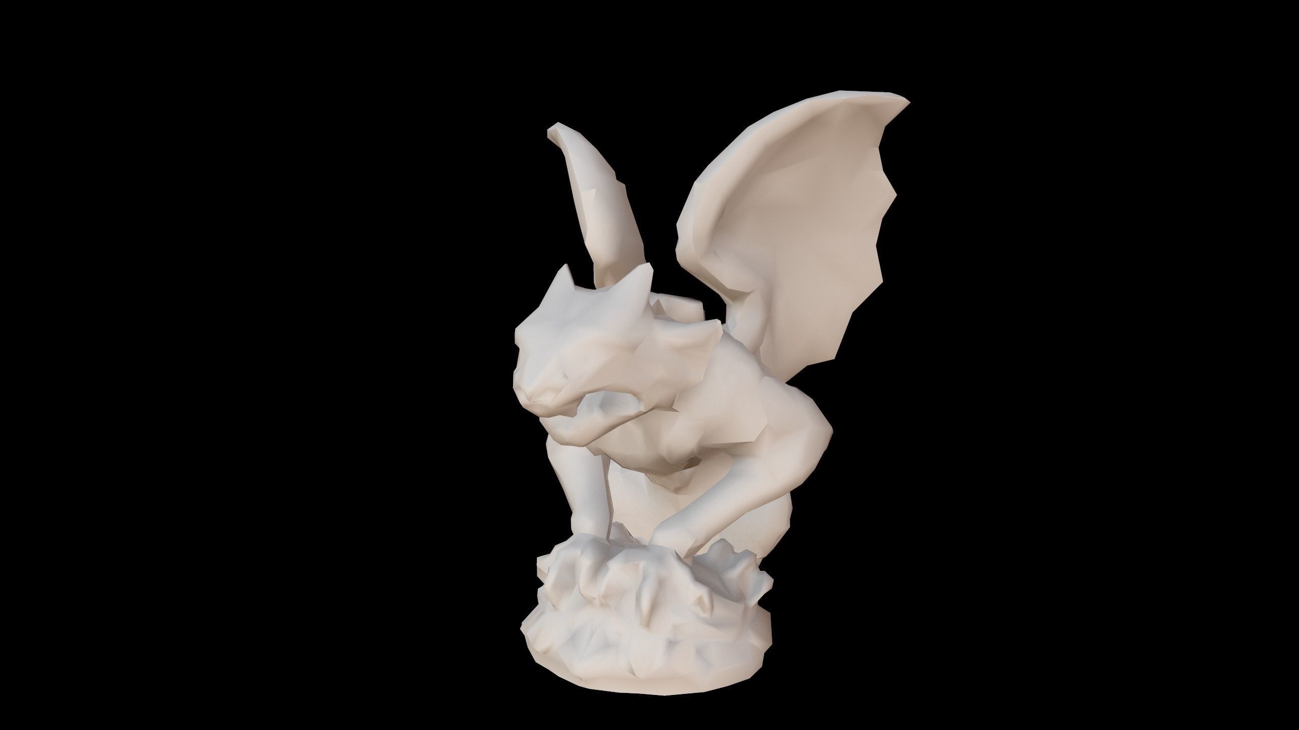 Gargoyle Statue Low-poly 3D model_9