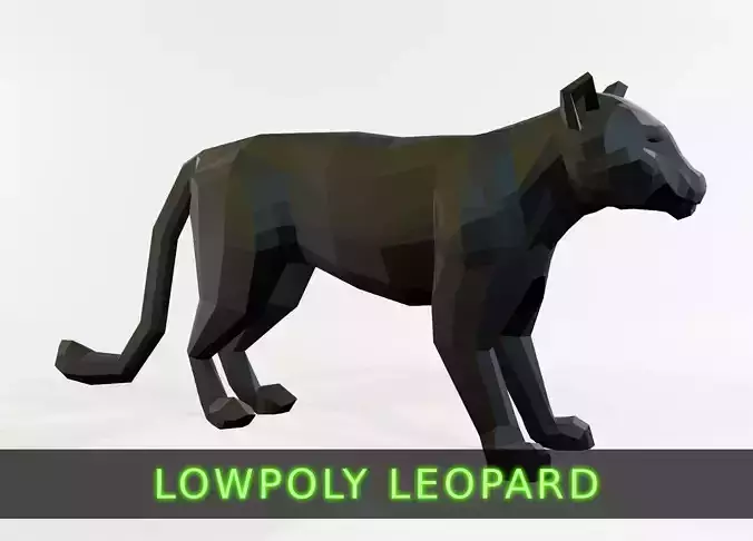Leopard tiger Low-poly 3D model