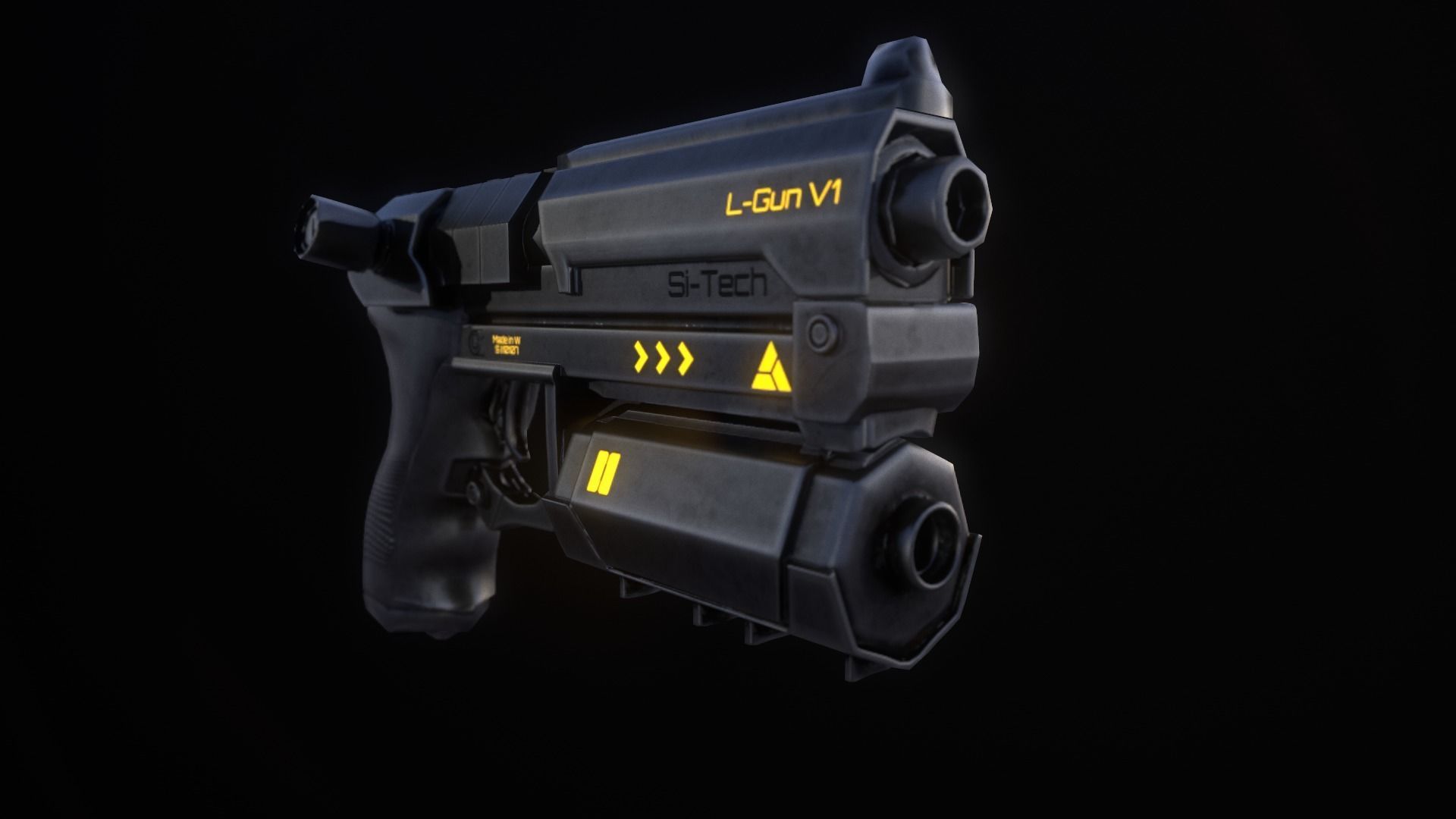 Sci-Fi Gun V1 Low-poly 3D model_2