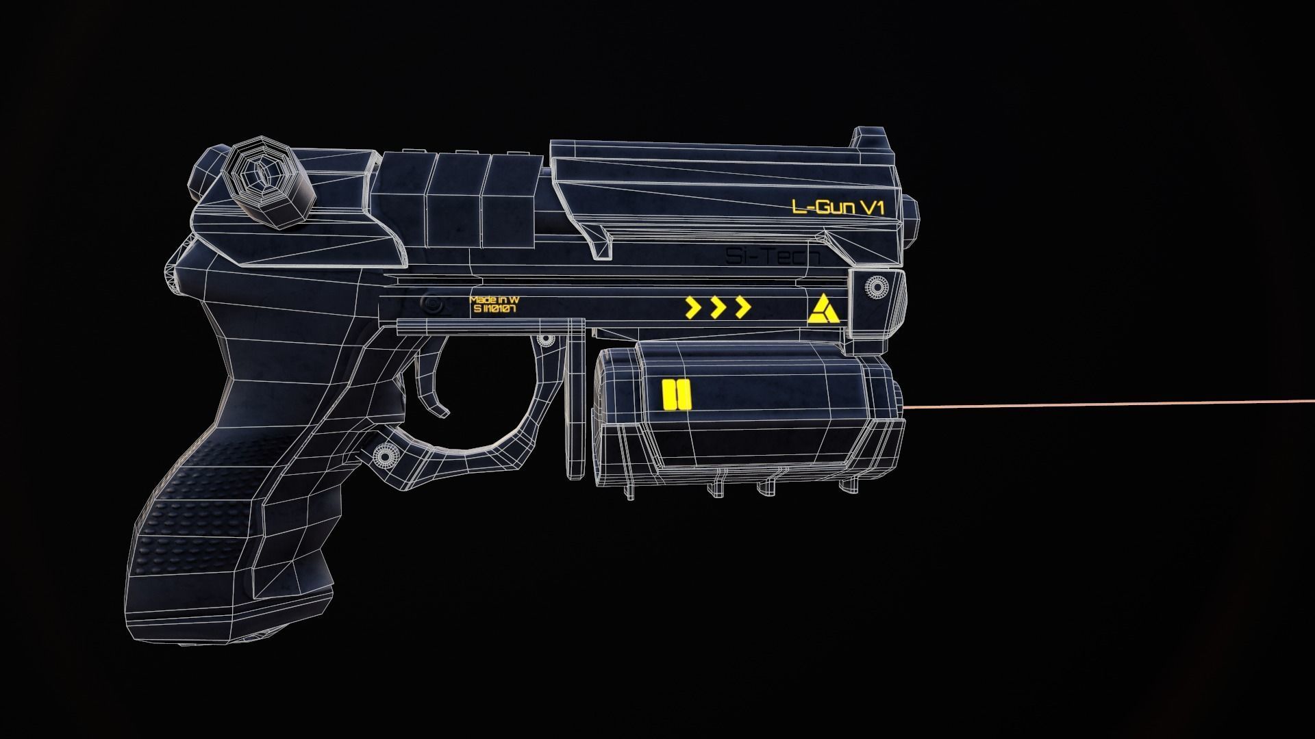Sci-Fi Gun V1 Low-poly 3D model_12