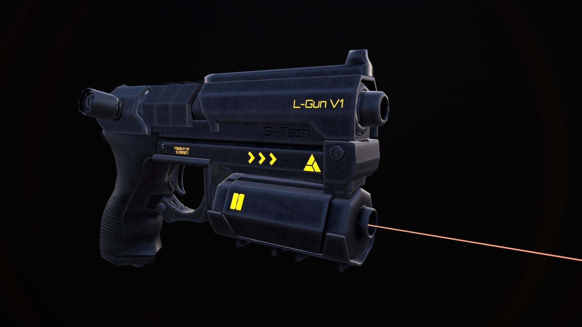 Sci-Fi Gun V1 Low-poly 3D model_13