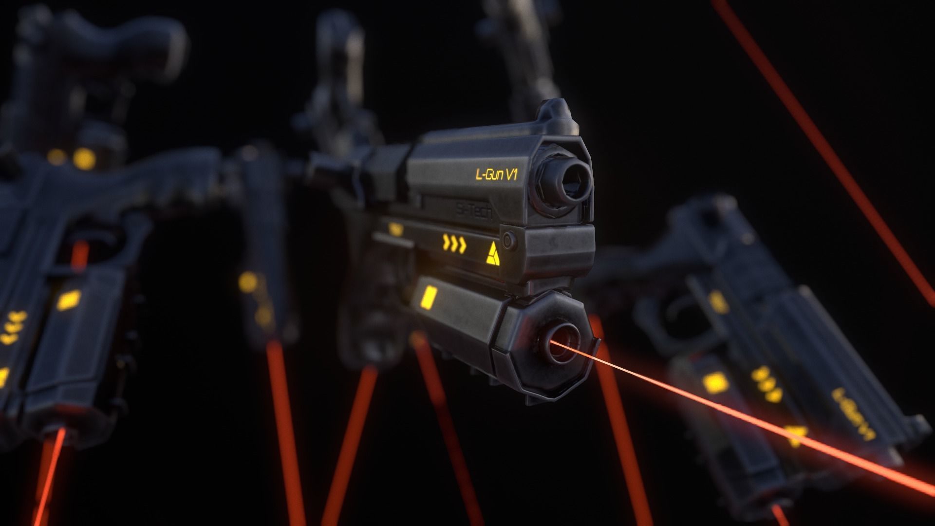 Sci-Fi Gun V1 Low-poly 3D model_4