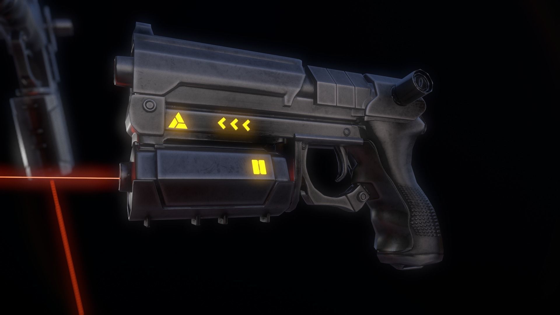 Sci-Fi Gun V1 Low-poly 3D model_7