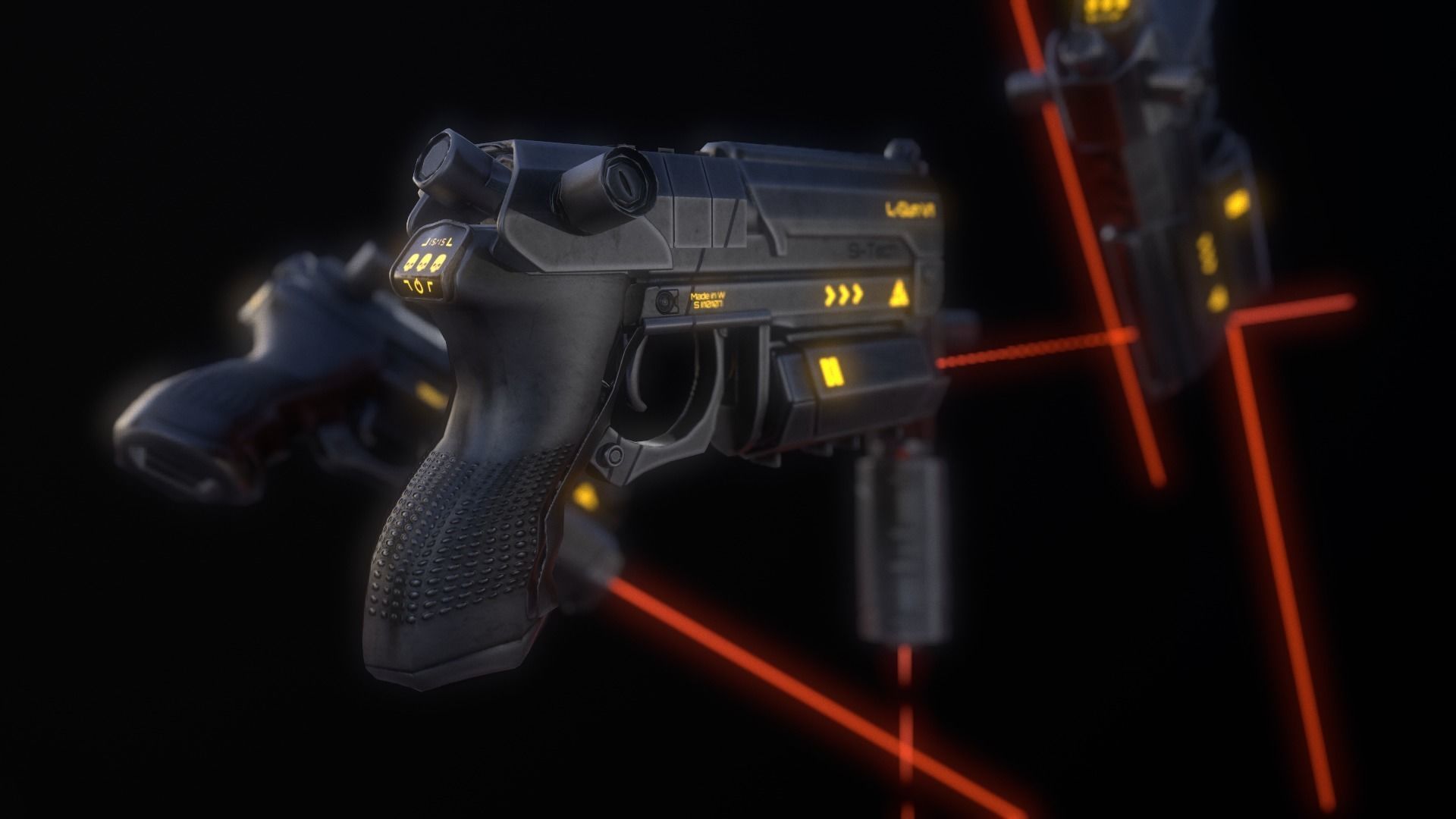 Sci-Fi Gun V1 Low-poly 3D model_8