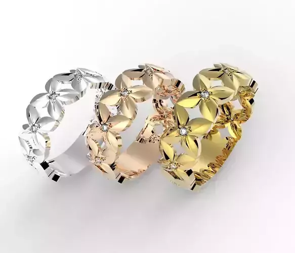 clover rings 3D print model